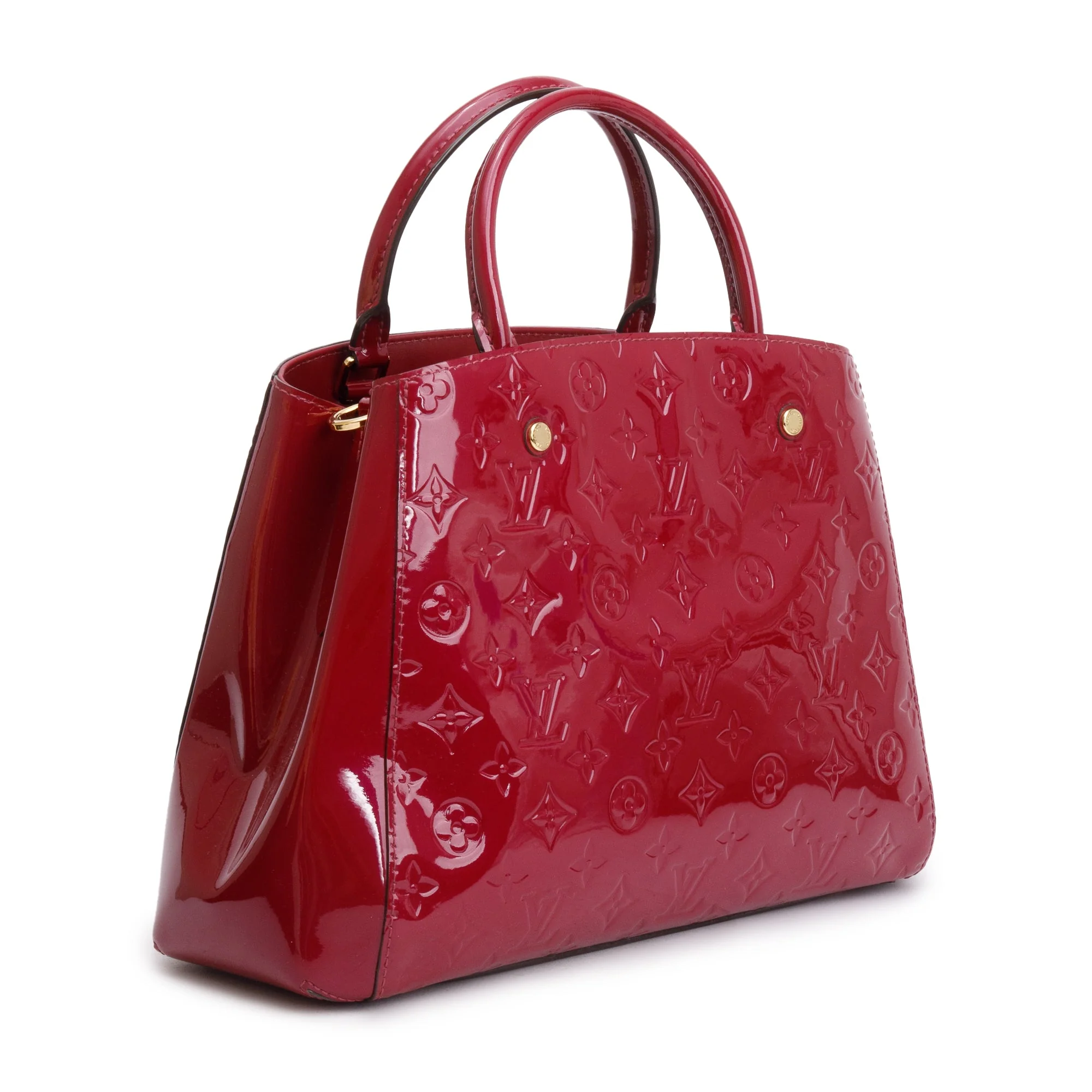 Louis Vuitton Burgundy Monogram Vernis Montaigne MM w/ Strap - Image 6