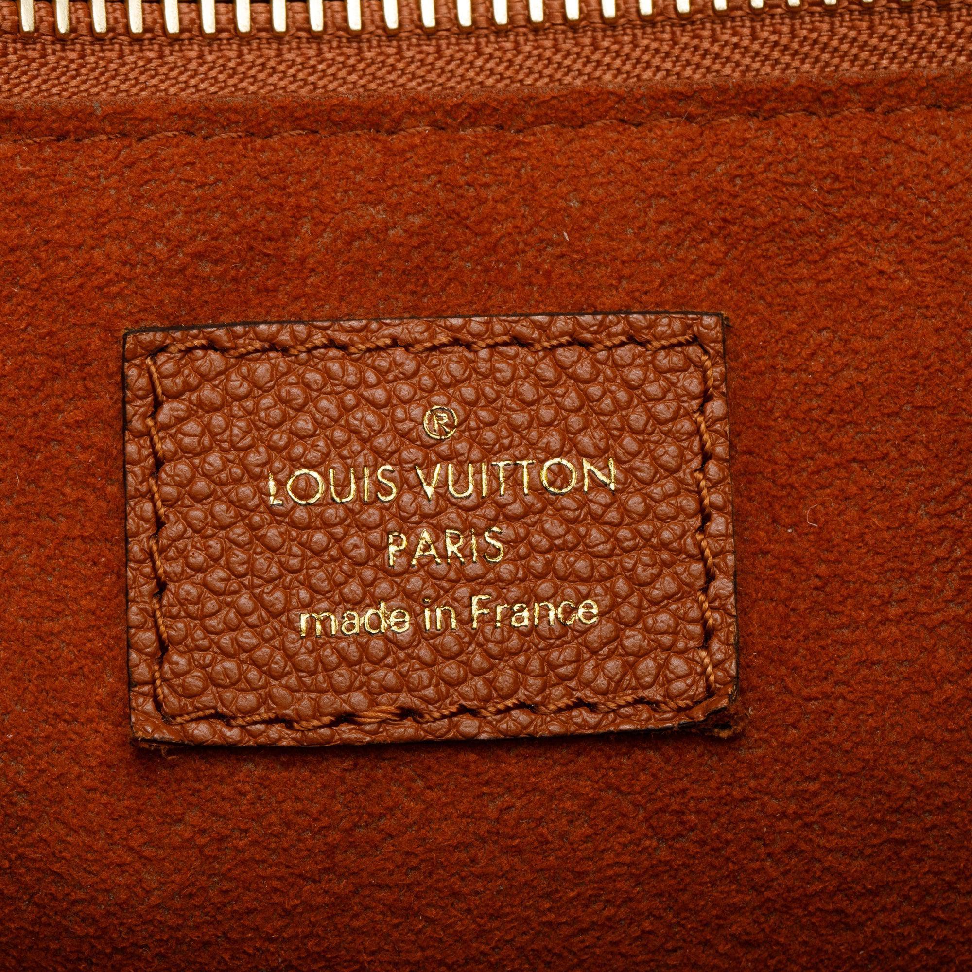 Louis Vuitton Congac Monogram Giant Empreinte Leather Neverfull MM w/ Pouch - Image 10