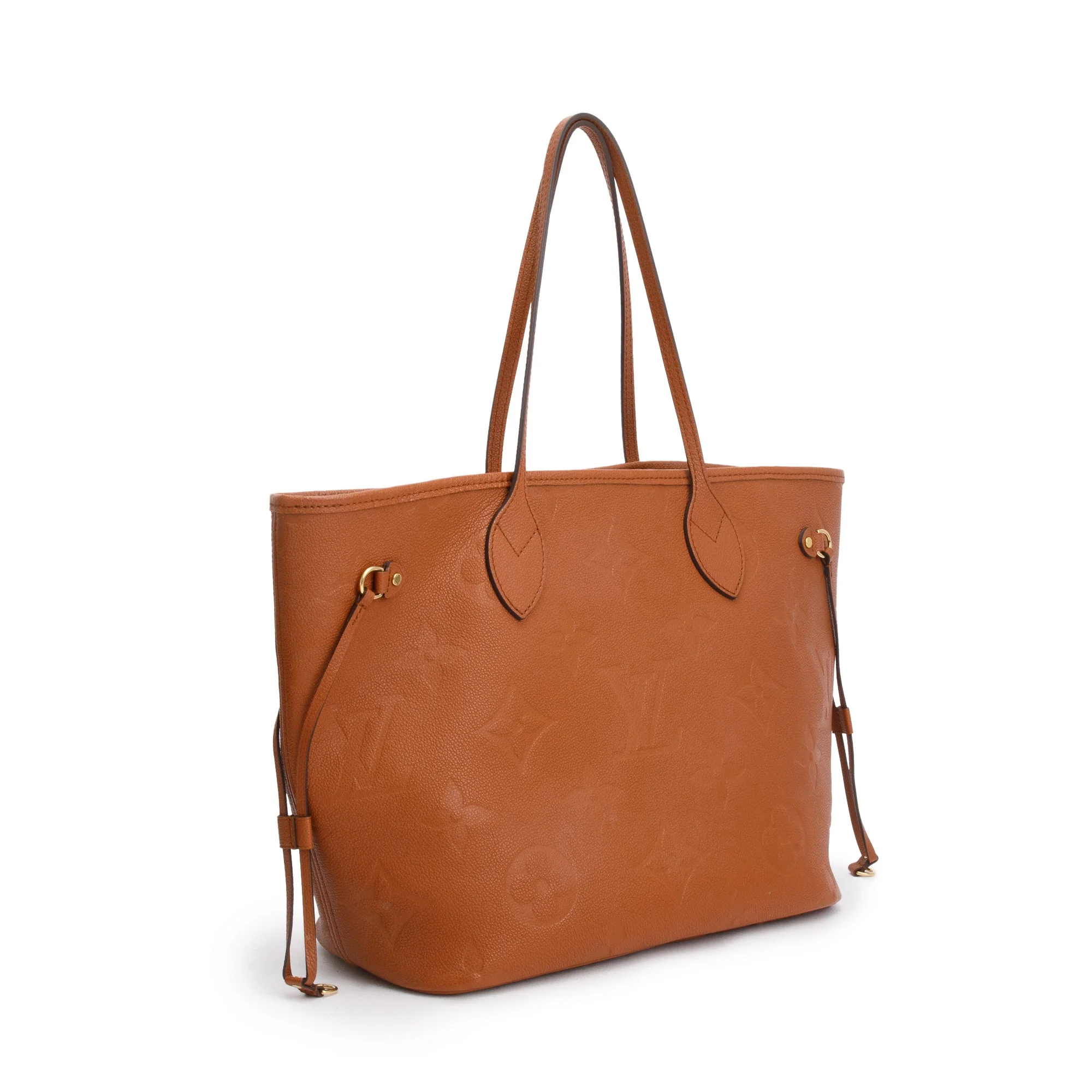 Louis Vuitton Congac Monogram Giant Empreinte Leather Neverfull MM w/ Pouch - Image 6