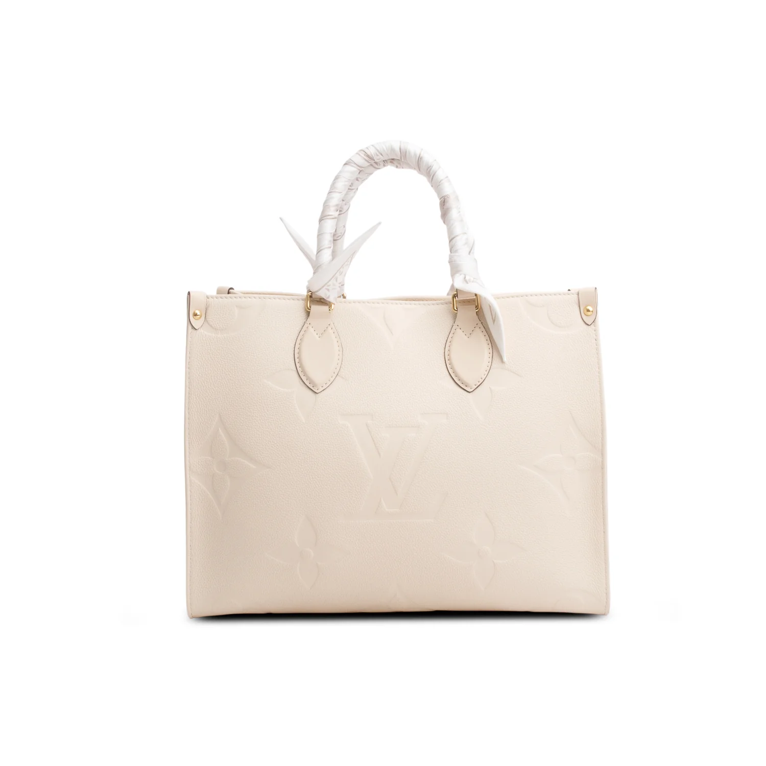 Louis Vuitton Cream Empreinte Monogram Giant OnTheGo MM Tote