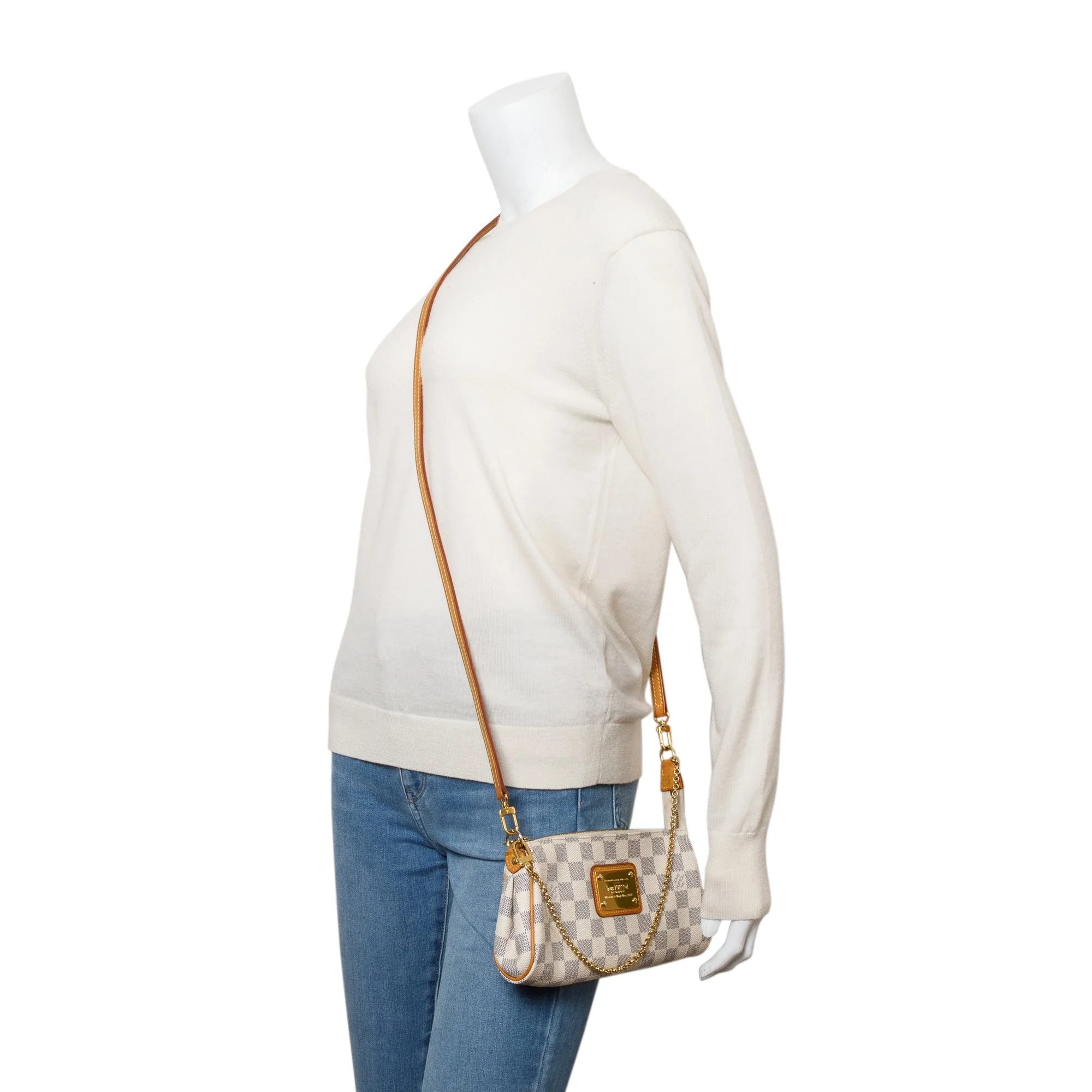 Louis Vuitton Damier Azur Eva Clutch w/ Strap - Image 2