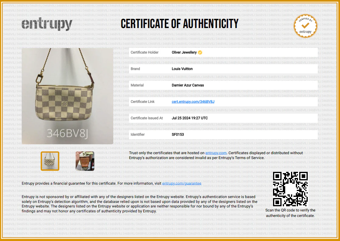 Louis Vuitton Damier Azur Mini Pochette Accessories w/ Box & Receipt - Image 10
