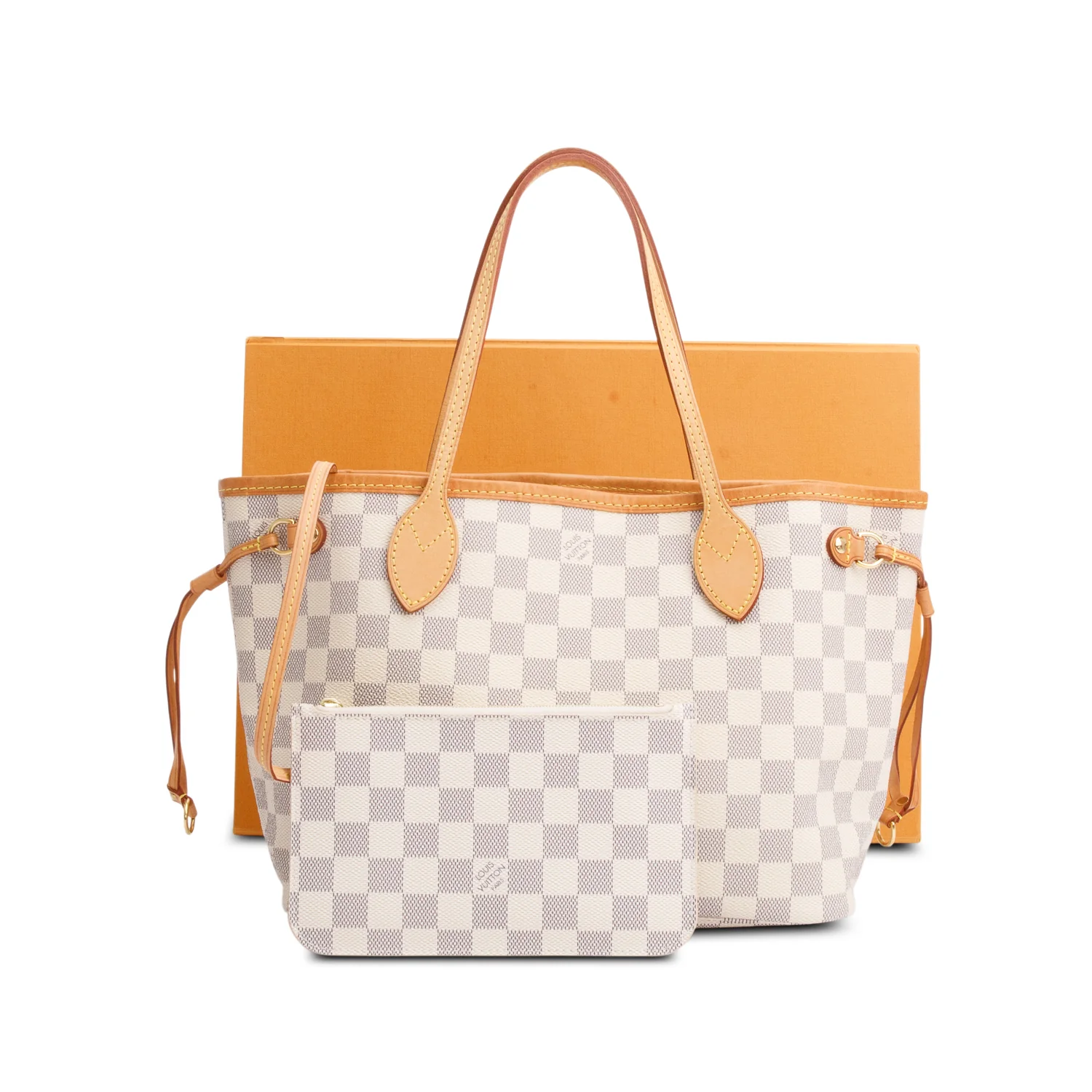 Louis Vuitton Damier Azur Neverfull PM w/ Box & Pouch - Image 3