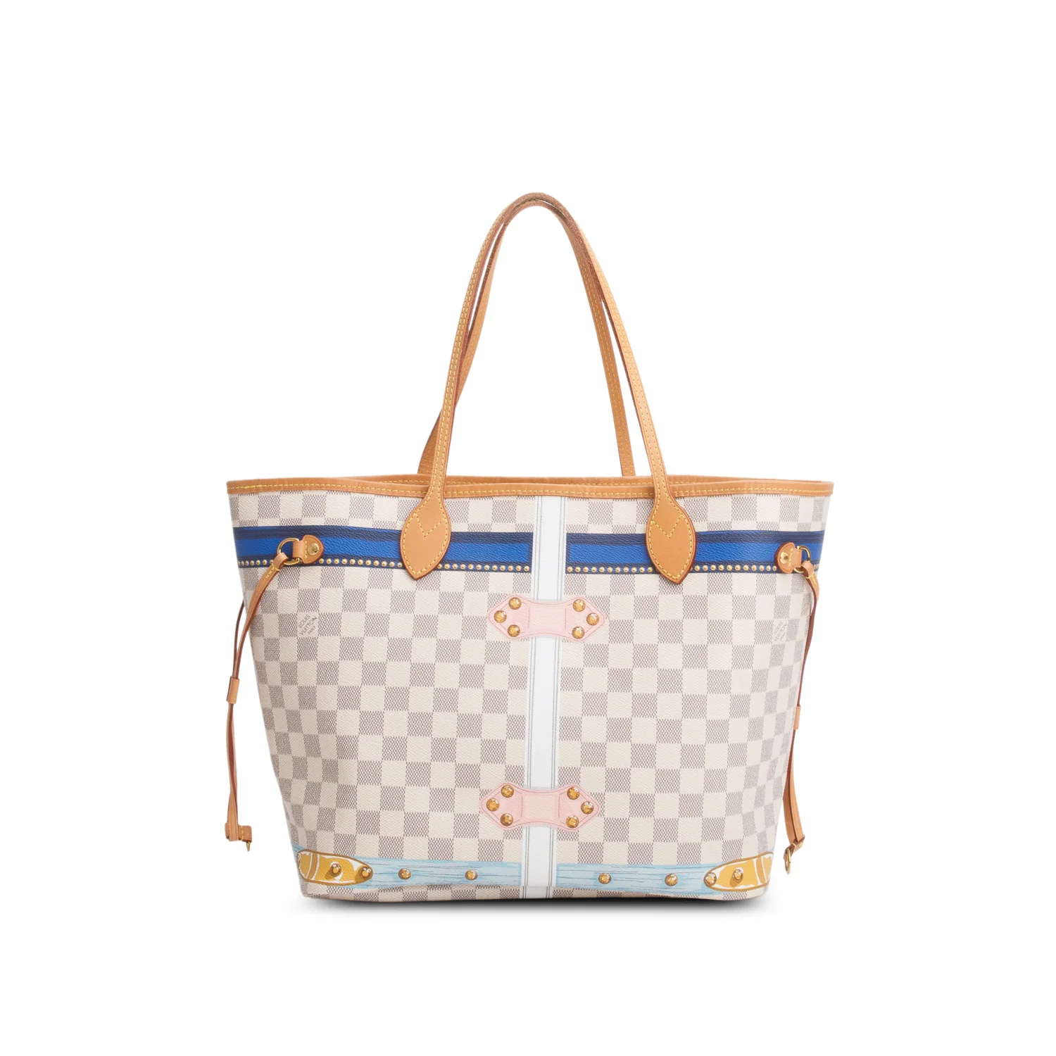 Louis Vuitton Damier Azur Summer Trunks Neverfull MM w/ Pouch - Image 5