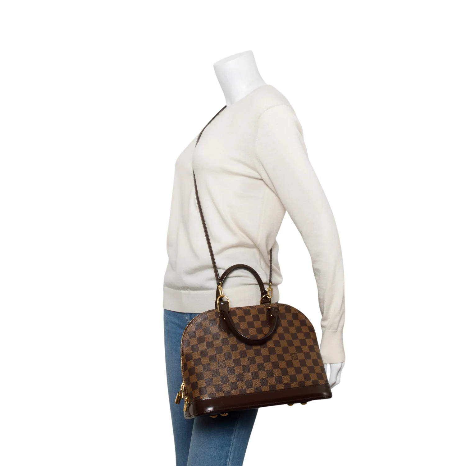 Louis Vuitton Damier Ebene Alma PM w/ Strap - Image 7