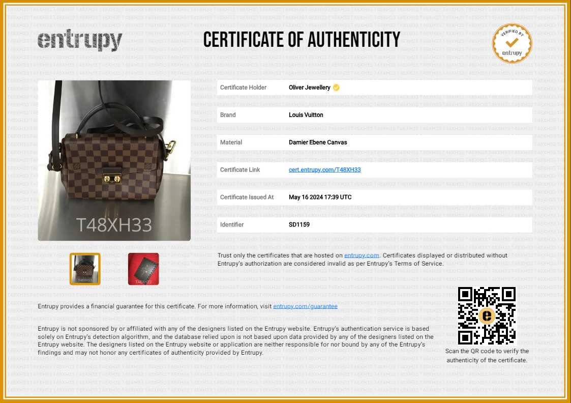 Louis Vuitton Damier Ebene Croisette Bag - Image 10