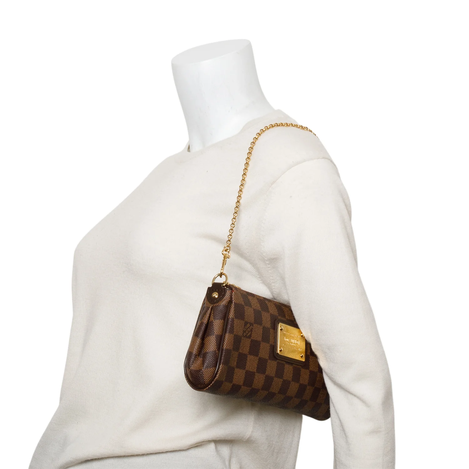 Louis Vuitton Damier Ebene Eva Clutch w/ Box & Straps - Image 2