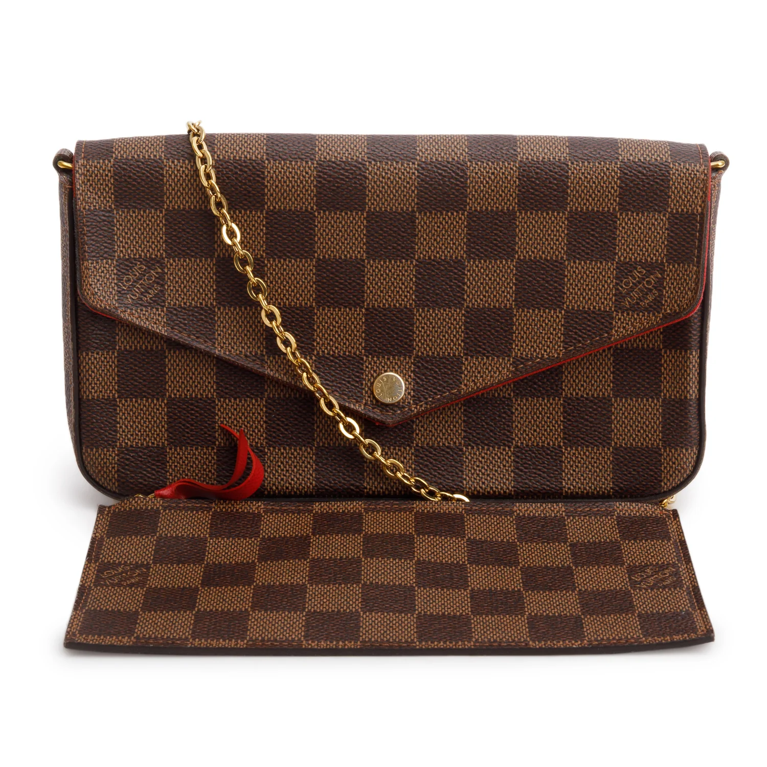 Louis Vuitton Damier Ebene Felicie Pochette Bag w/ Insert & Box - Image 2