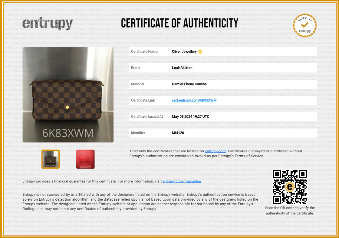 Louis Vuitton Damier Ebene Felicie Pochette w/ Inserts, Box & Receipt - Image 17