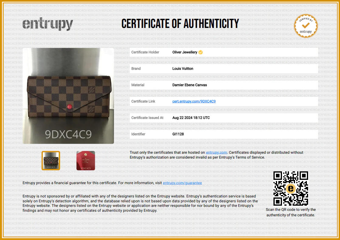 Louis Vuitton Damier Ebene Josephine Wallet w/ Box & Insert - Image 10