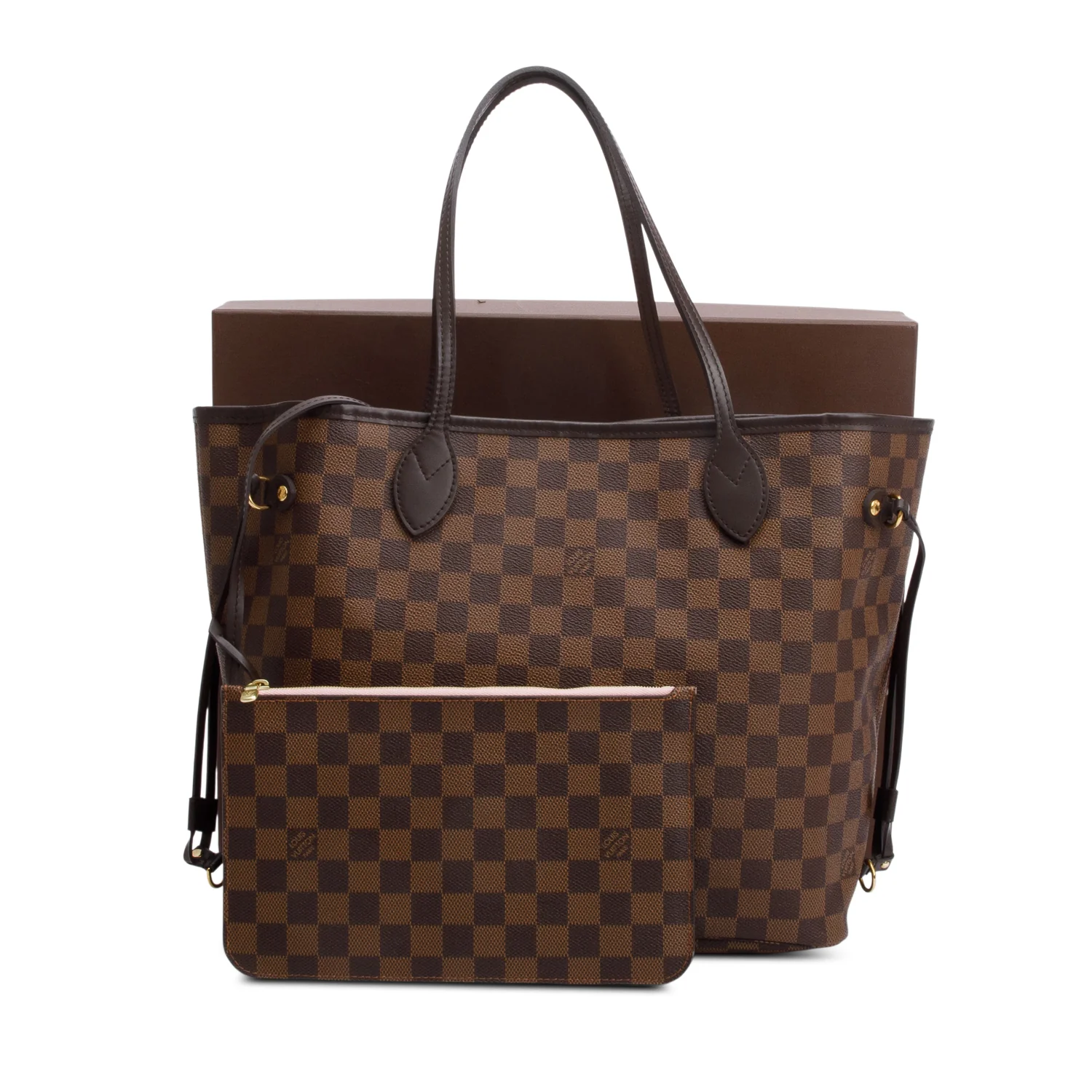 Louis Vuitton Damier Ebene Neverfull MM w/ Pouch & Box - Image 3