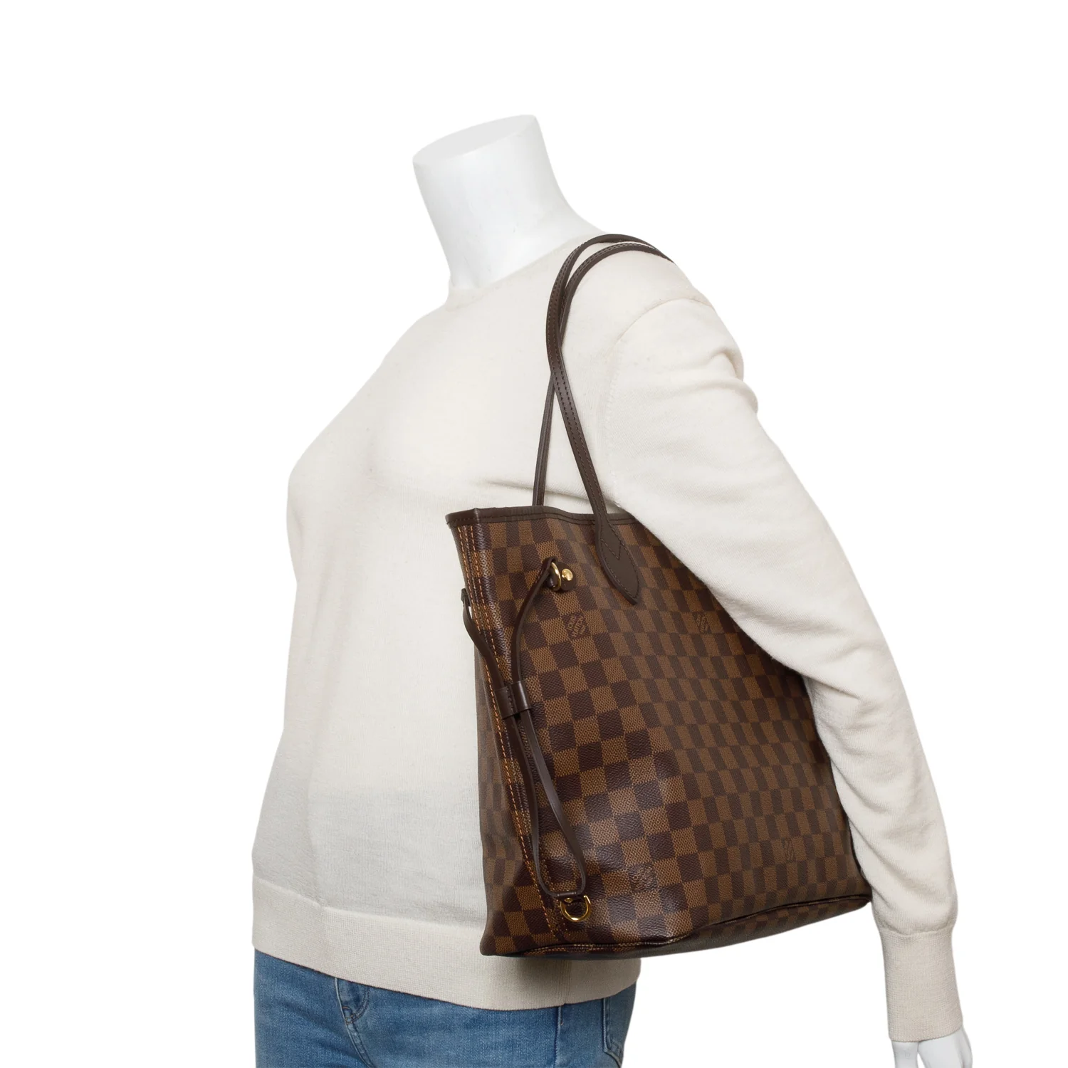 Louis Vuitton Damier Ebene Neverfull MM w/ Pouch & Box - Image 2