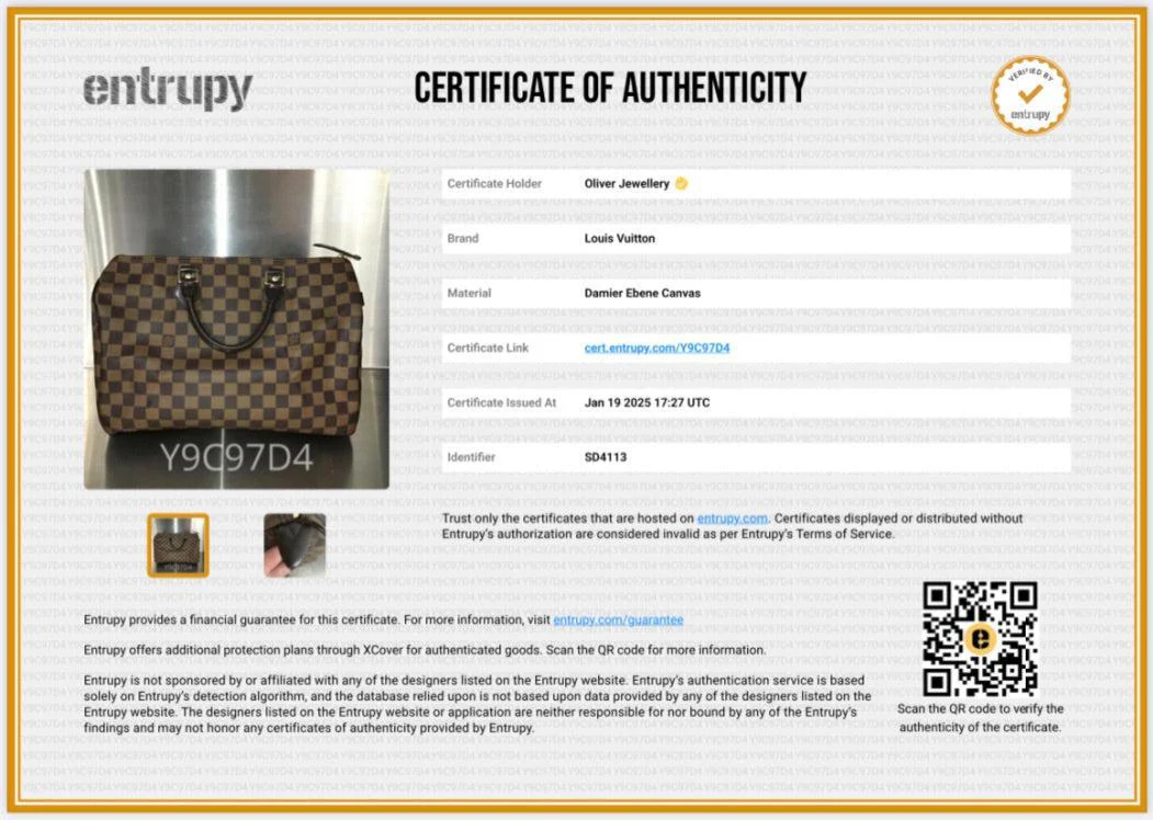 Louis Vuitton Damier Ebene Speedy 35 w/ Box - Image 10