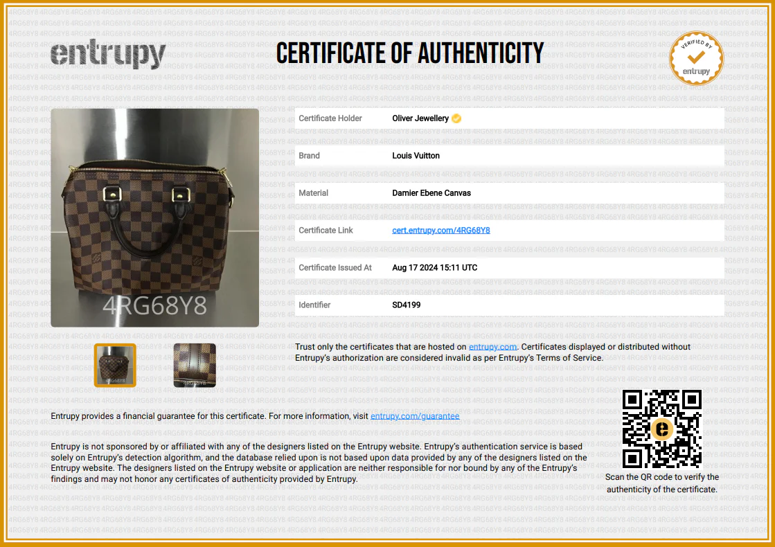 Louis Vuitton Damier Ebene Speedy Bandouliere 25 w/ Box & Receipt - Image 11