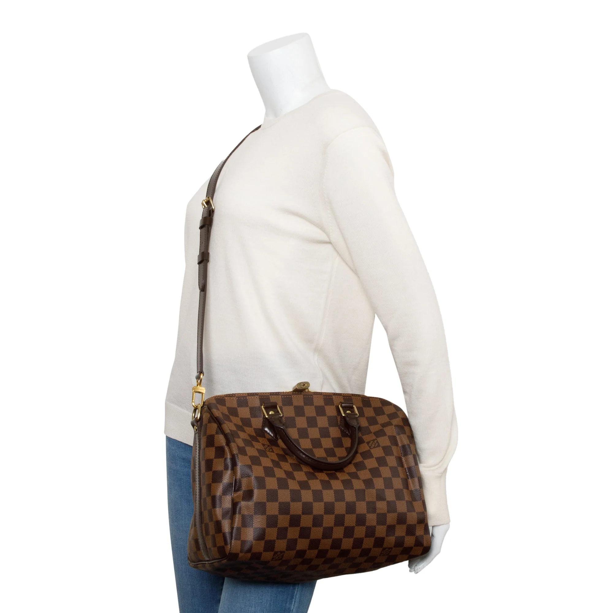 Louis Vuitton Damier Ebene Speedy Bandouliere 30 w/ Strap - Image 2