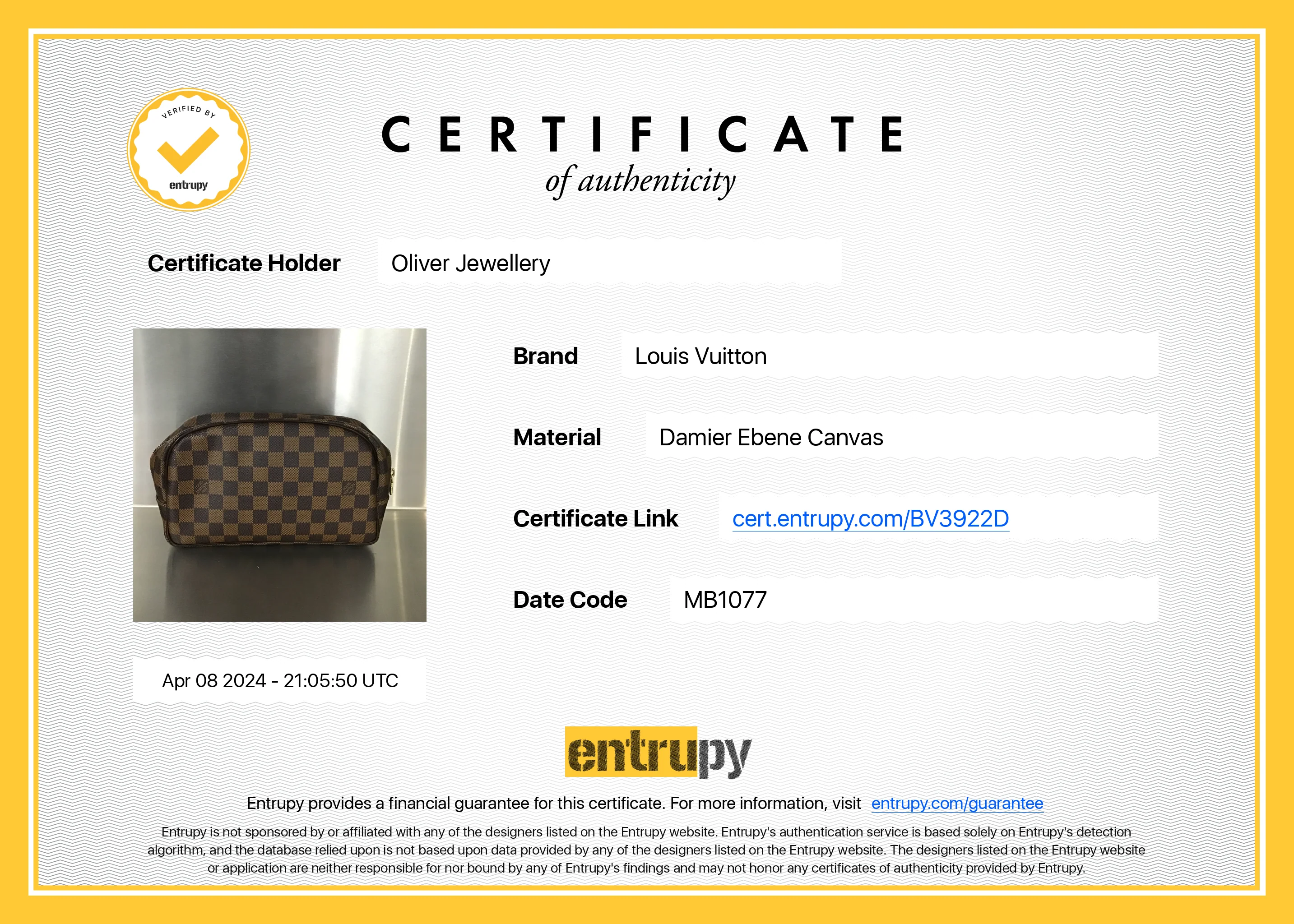 Louis Vuitton Damier Ebene Trousse Toiletry Pouch 25 - Image 8