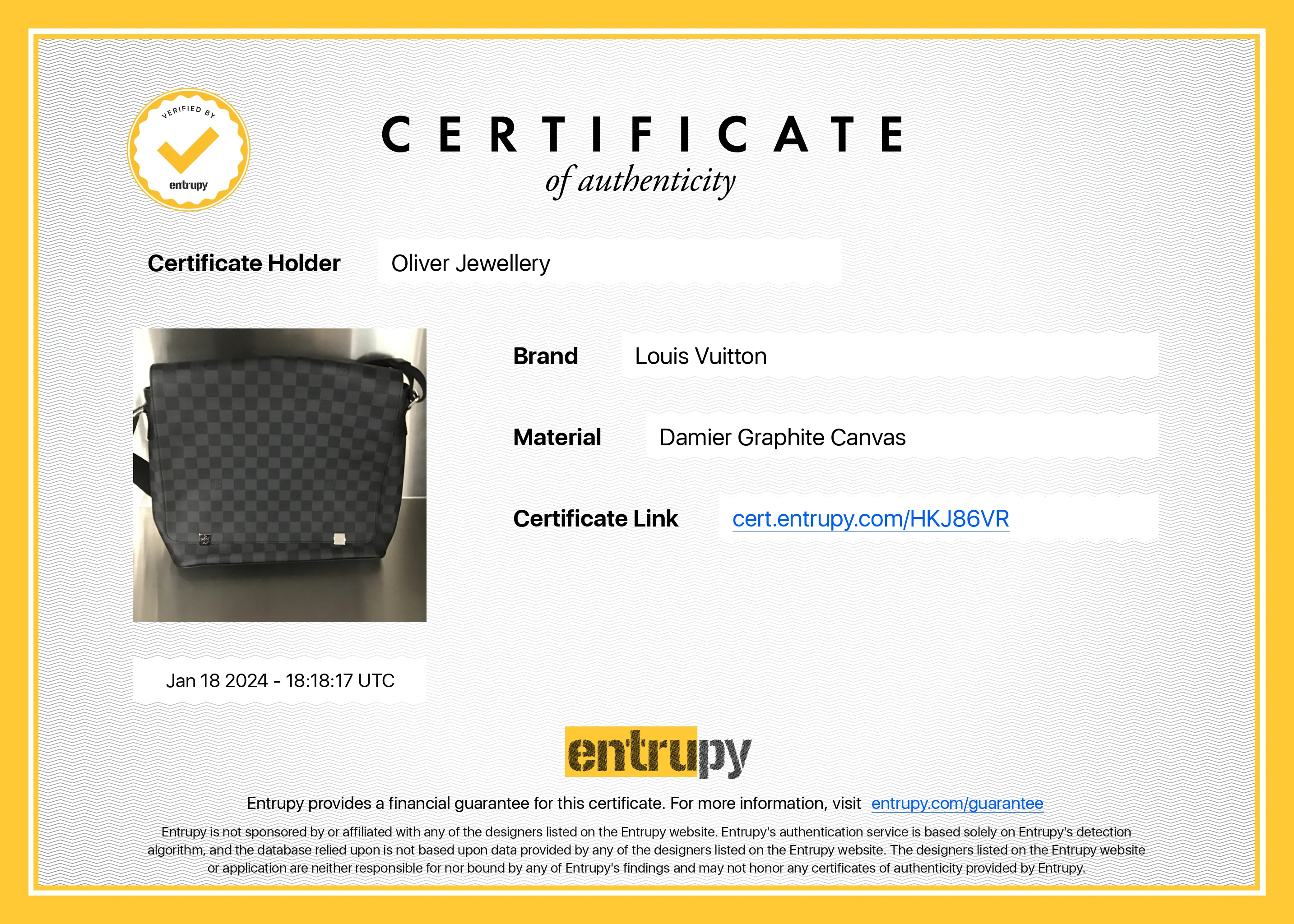 Louis Vuitton Damier Graphite District MM - Image 10