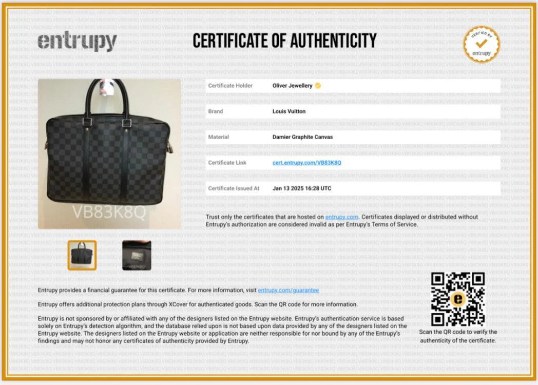 Louis Vuitton Damier Graphite Porte-Documents Voyage PM w/ Strap & Box - Image 11
