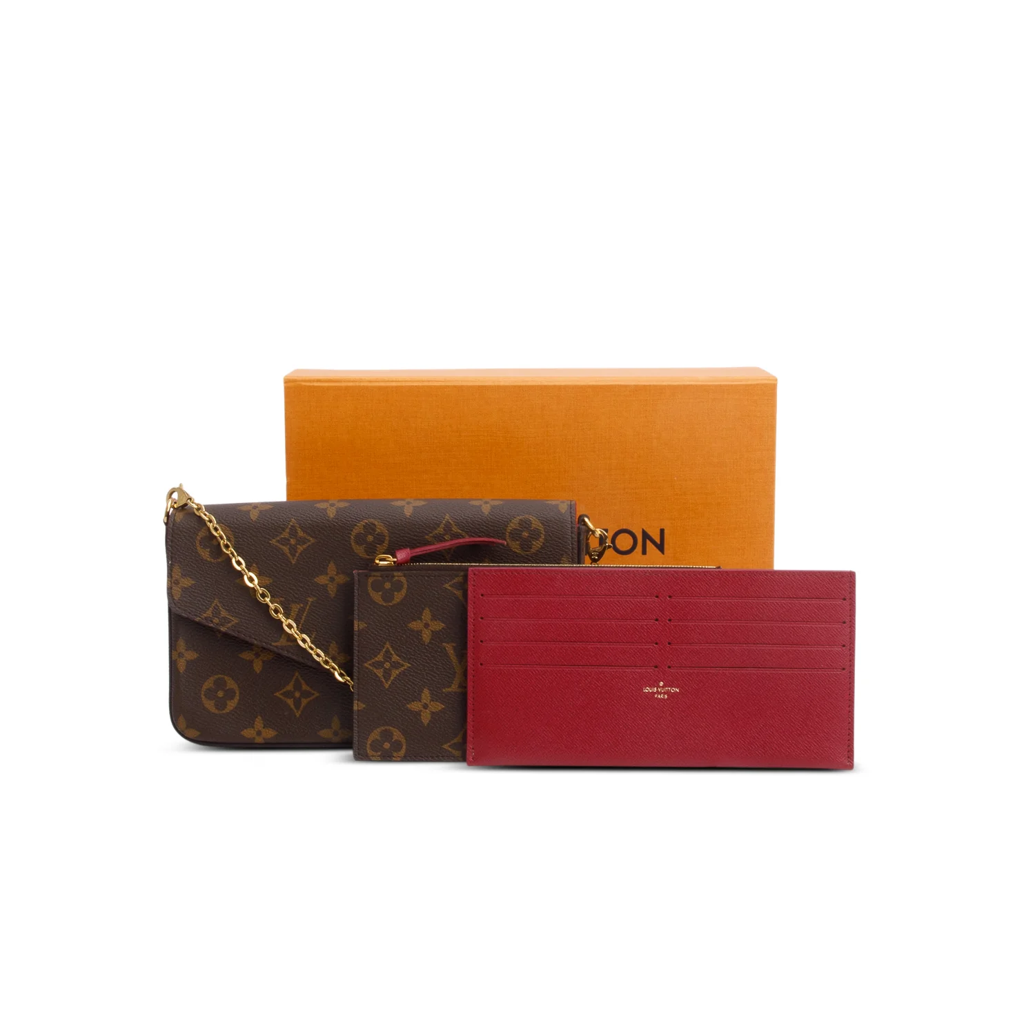 Louis Vuitton Fuschia Monogram Pochette Felicie Wallet on Chain w/ Box & Inserts - Image 3