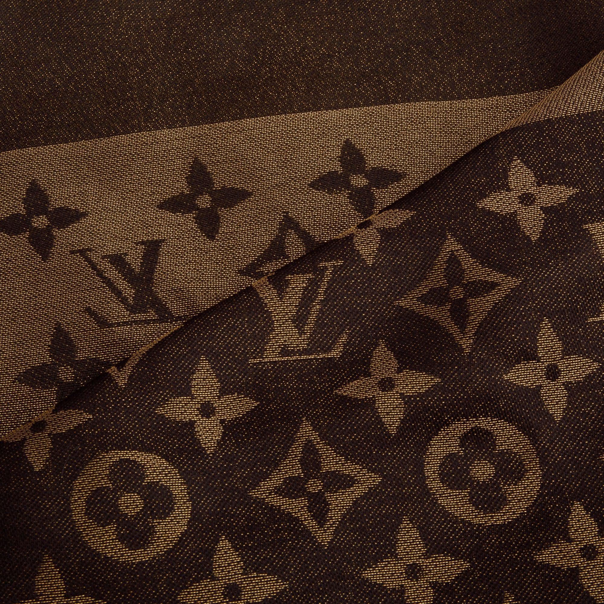 Louis Vuitton Gold/Brown Monogram Shine Shawl Scarf - Image 4