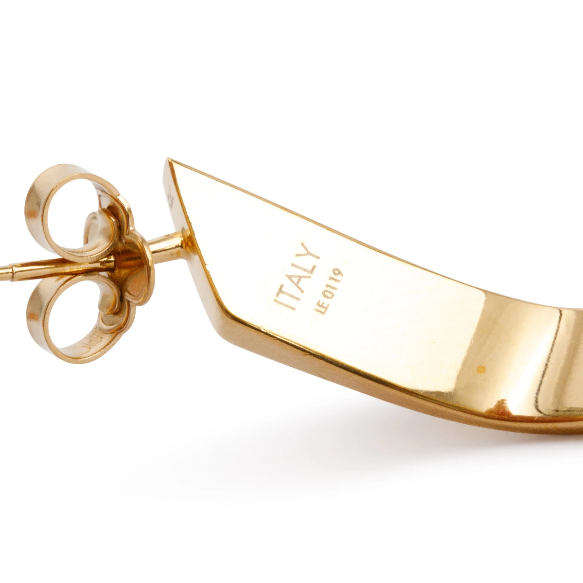 Louis Vuitton Gold-Plated Nanogram Hoop Earrings w/ Box - Image 4