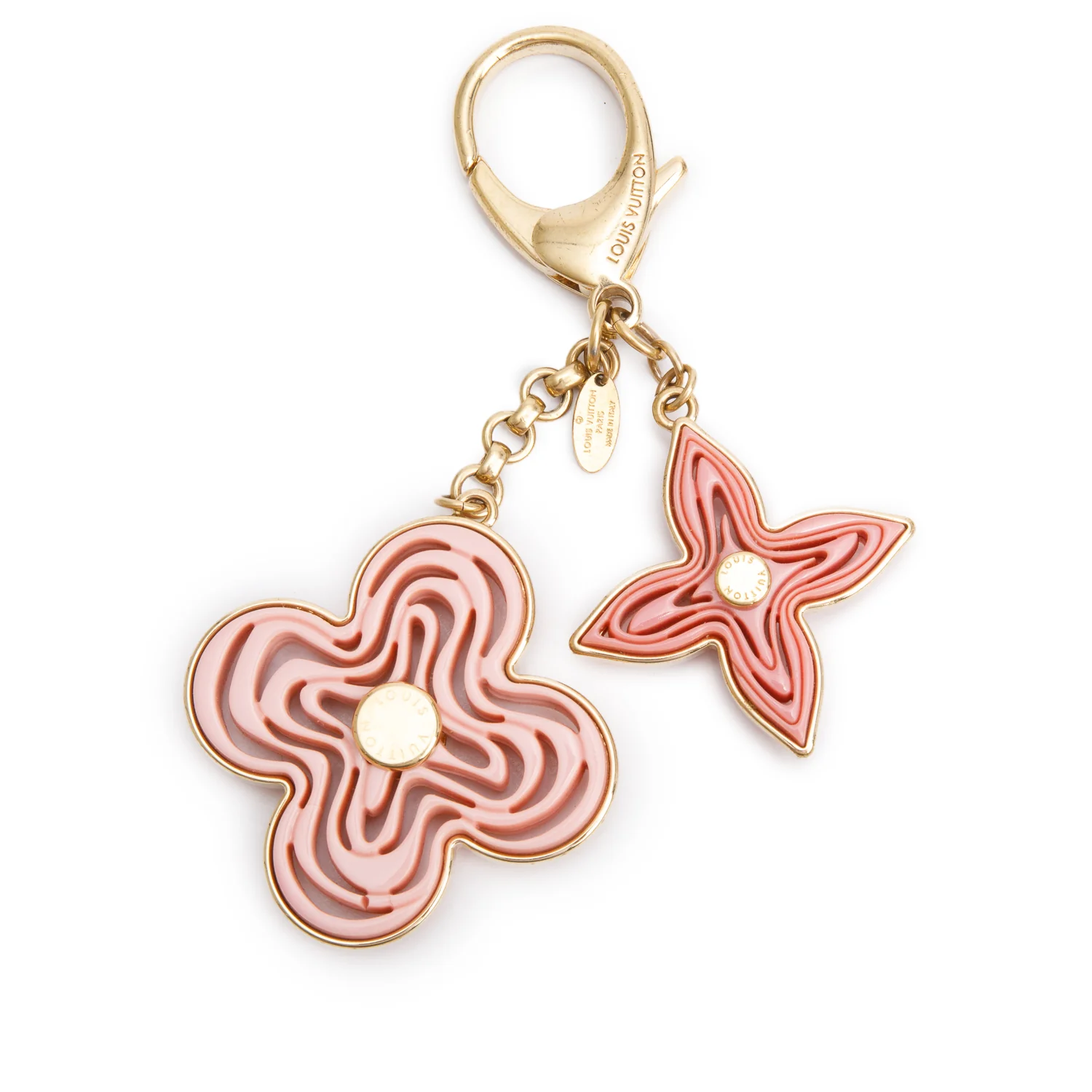 Louis Vuitton Gold-Tone Metal Rose Resin Naif Bag Charm & Key Holder