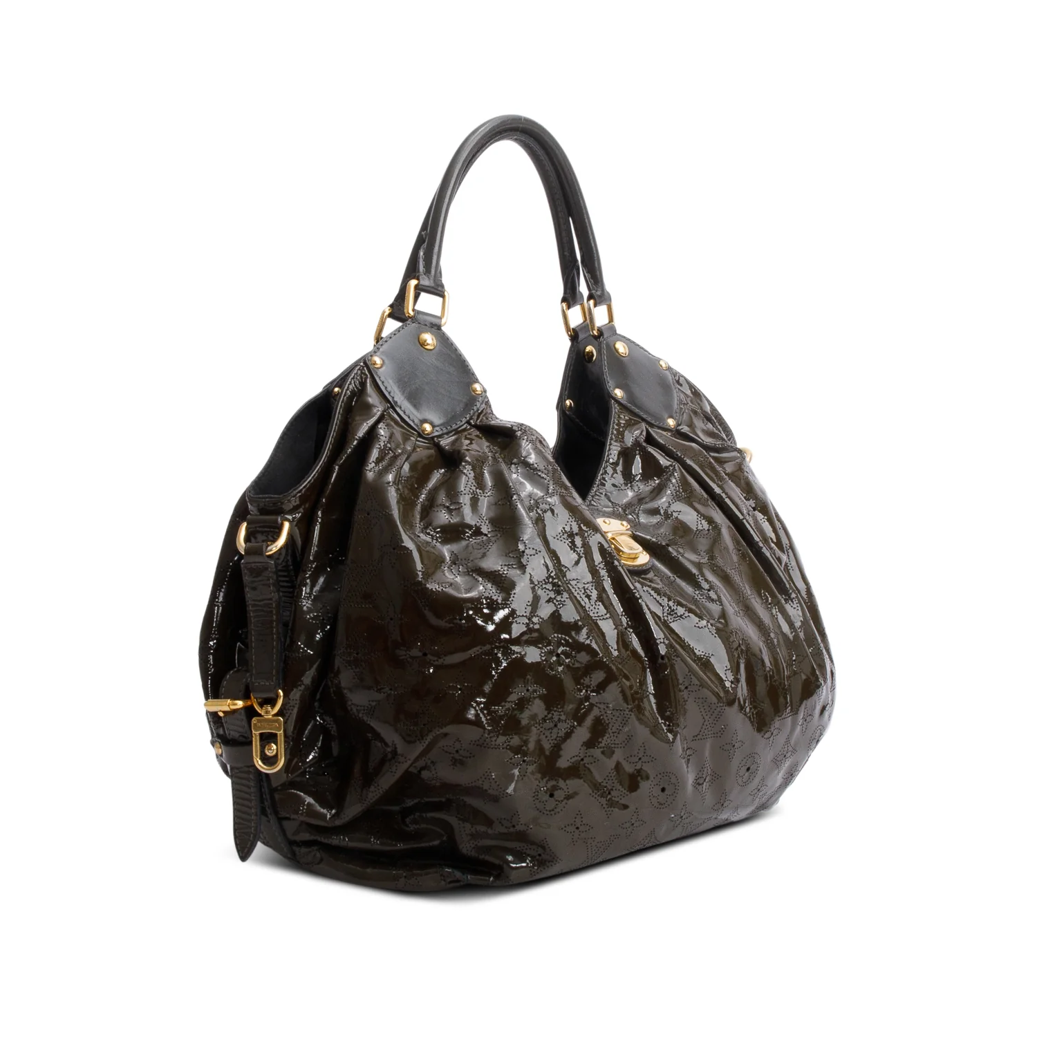 Louis Vuitton Green Patent Leather Mahina XL Hobo - Image 3
