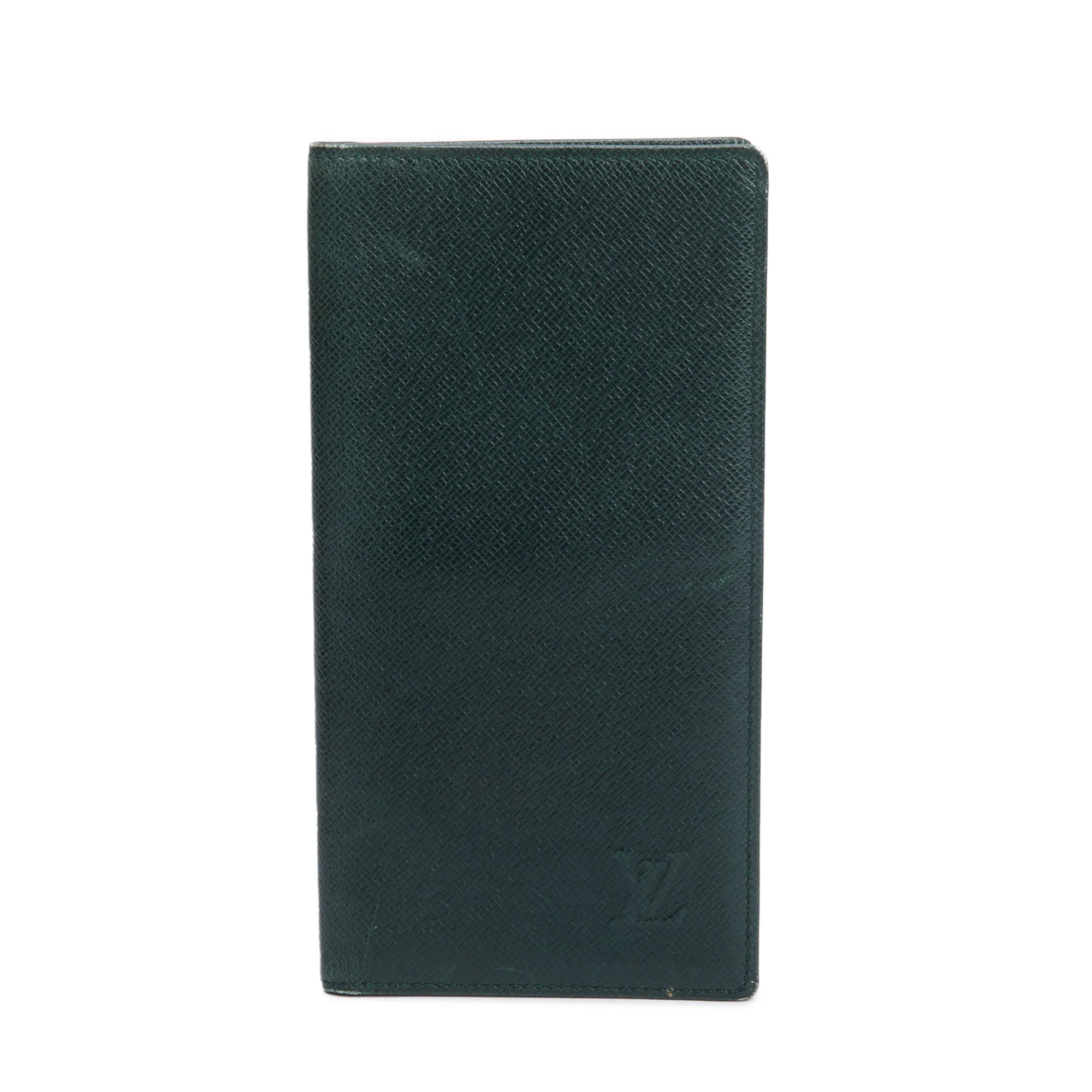 Louis Vuitton Green Taiga Leather Vertical Bifold Wallet