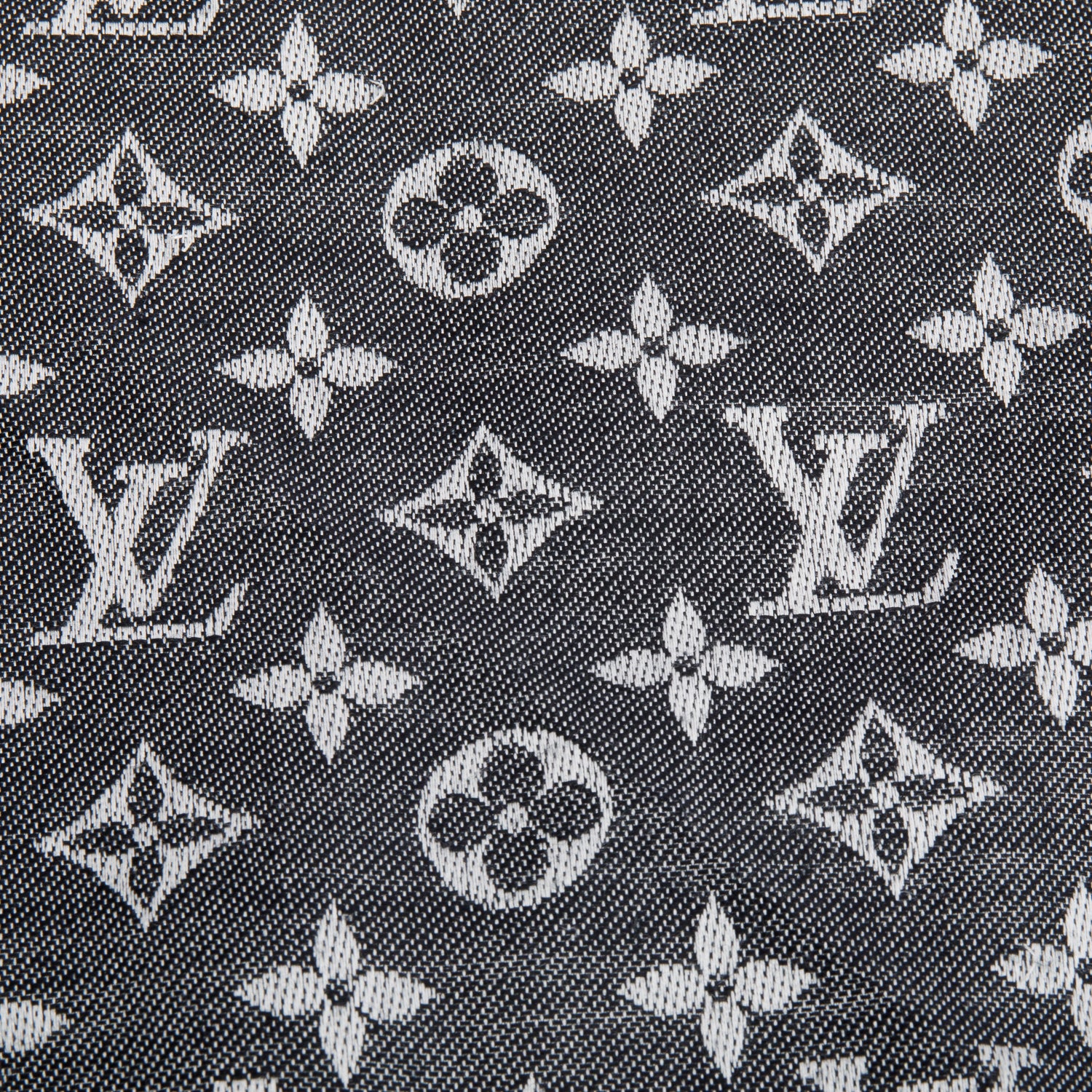 Louis Vuitton Grey/ Black Monogram Denim Shine Shawl Scarf - Image 4