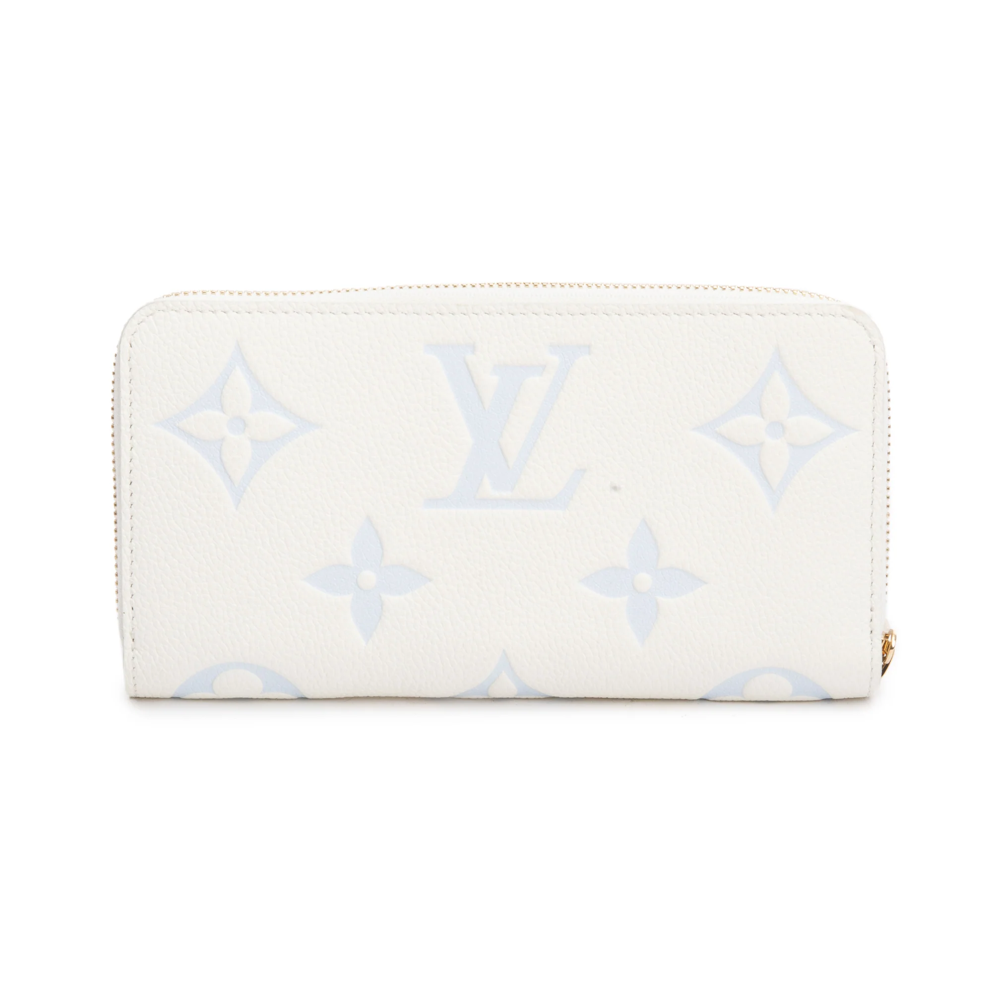 Louis Vuitton Latte/Candy Blue Monogram Giant Bicolor Empreinte Leather Zippy Wallet - Image 3