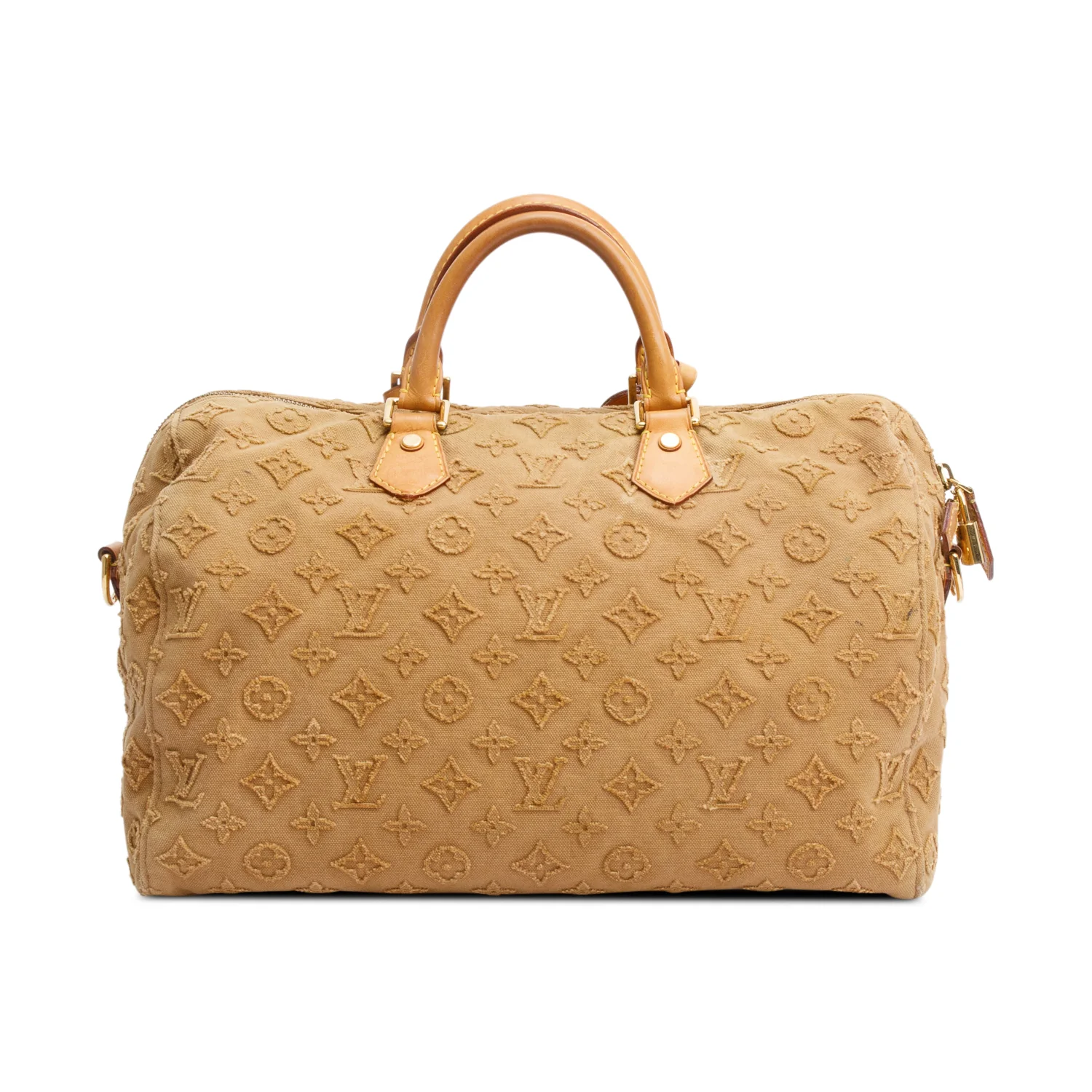 Louis Vuitton Limited Edition Brown Monogram Denim Stone Speedy Bandouliere 35 - Image 5
