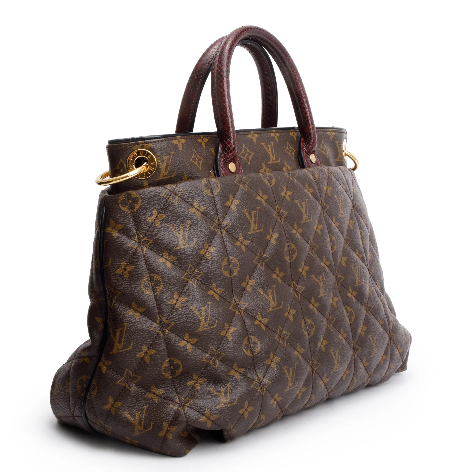 Louis Vuitton Limited Edition Monogram Burgundy Python Etoile Exotique Tote GM w/ Strap - Image 5