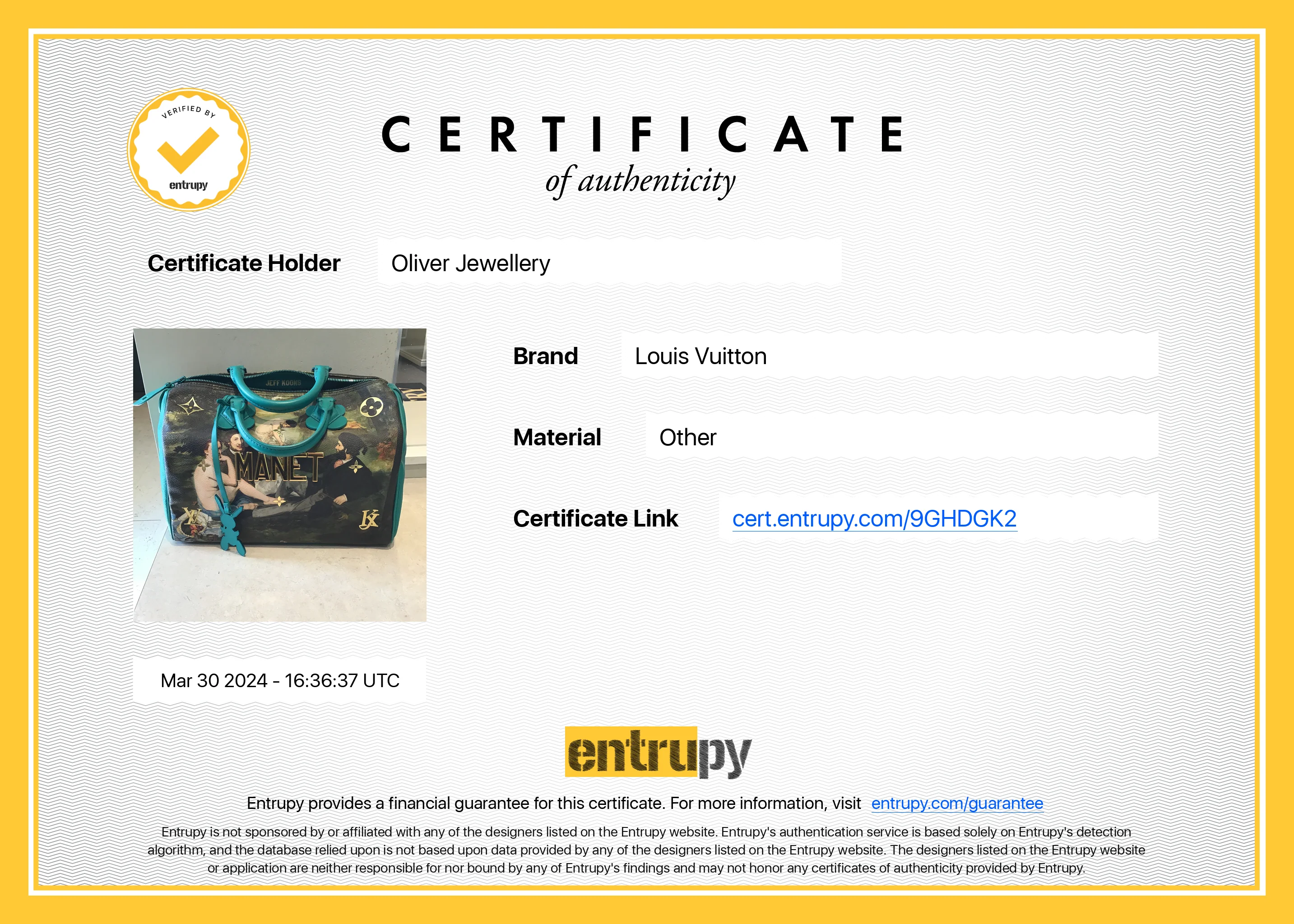 Louis Vuitton Limited Edition x Jeff Koons Masters Manet Speedy 30 - Image 9