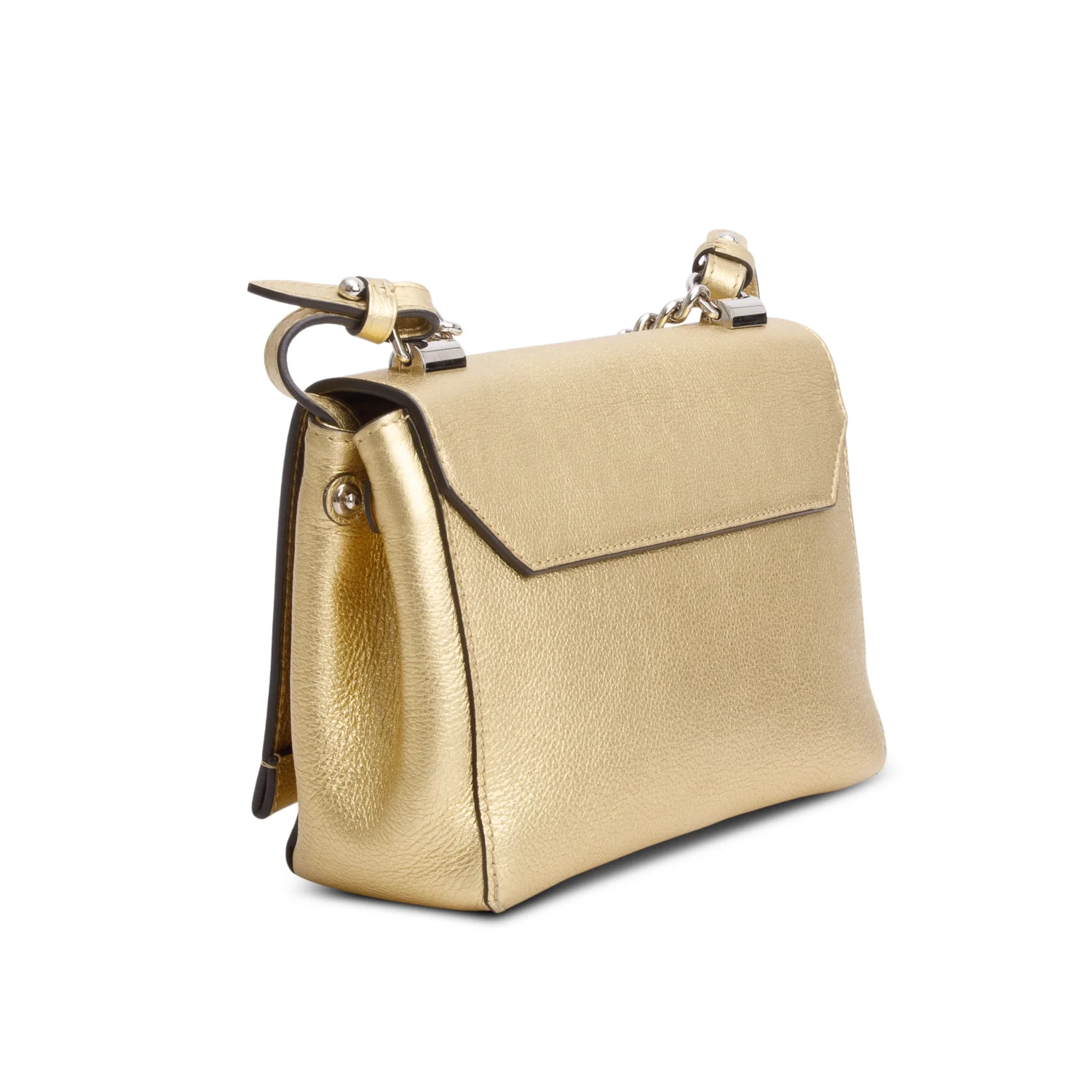 Louis Vuitton Metallic Gold Taurillon Leather LockMe II BB Chain Bag - Image 6