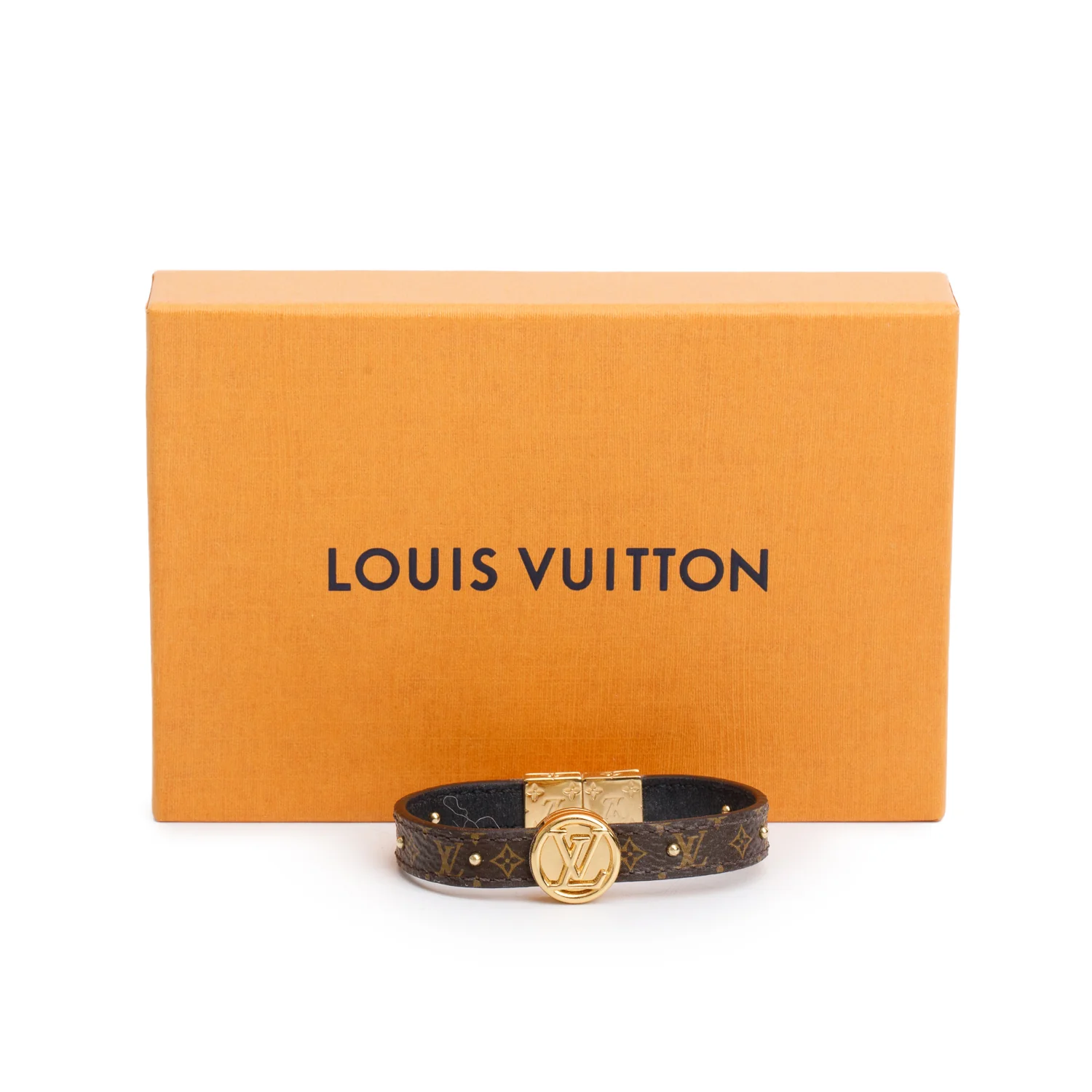 Louis Vuitton Monogram Black Leather LV Circle Reversible Bracelet w/ Box - Image 2