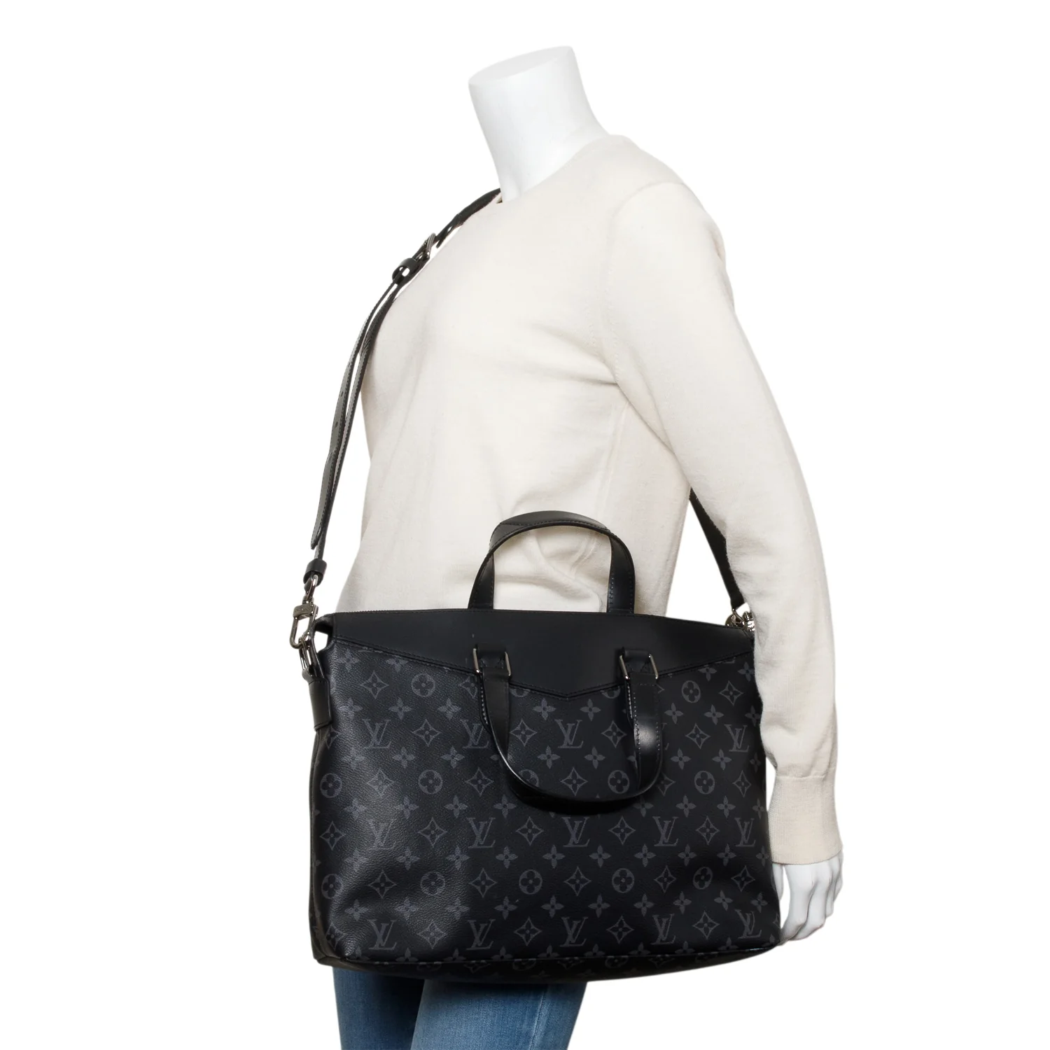 Louis Vuitton Monogram Eclipse Briefcase Explorer w/ Strap - Image 2