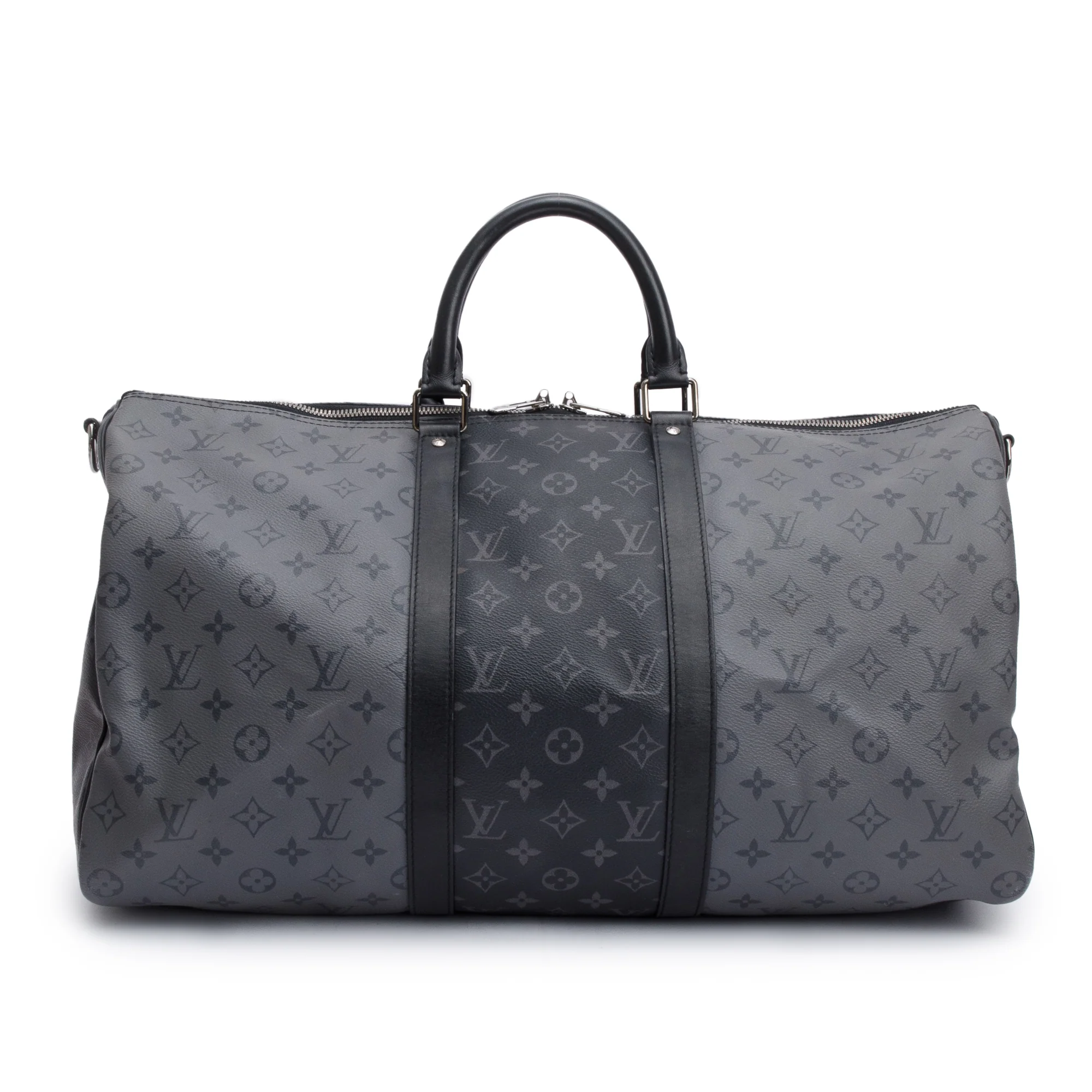 Louis Vuitton Monogram Eclipse Reverse Keepall Bandouliere 50 w/ Strap - Image 2