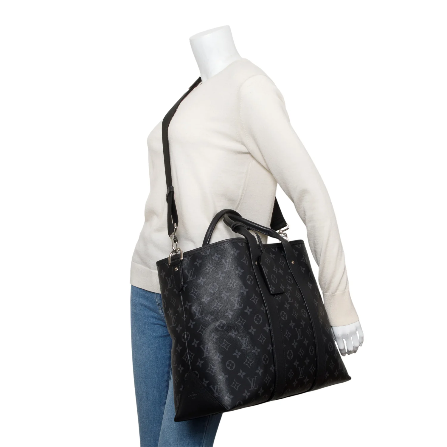 Louis Vuitton Monogram Eclipse Weekend Tote NM w/ Strap - Image 2