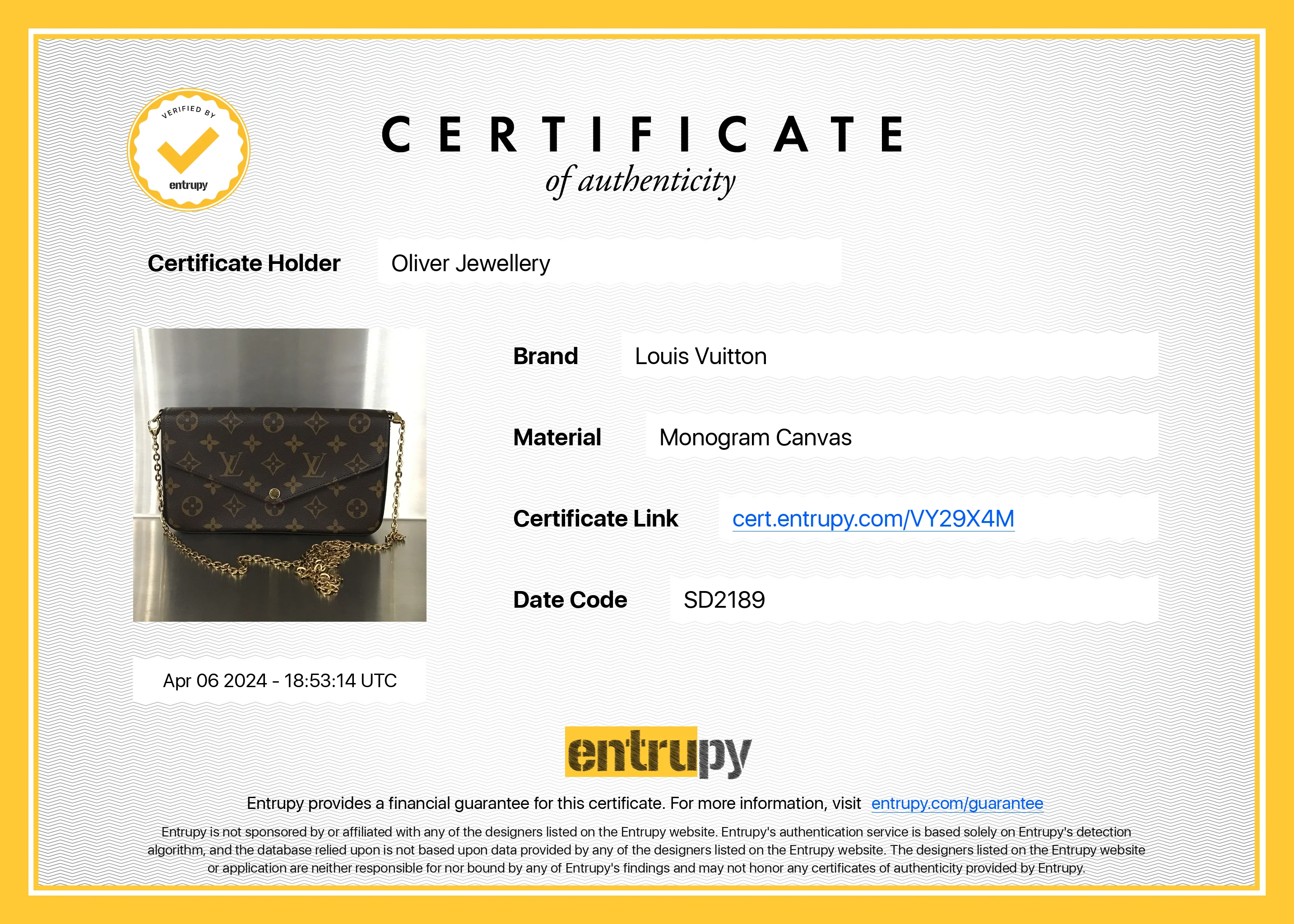Louis Vuitton Monogram Felicie Pochette w/ Inserts, Box & Receipt - Image 12