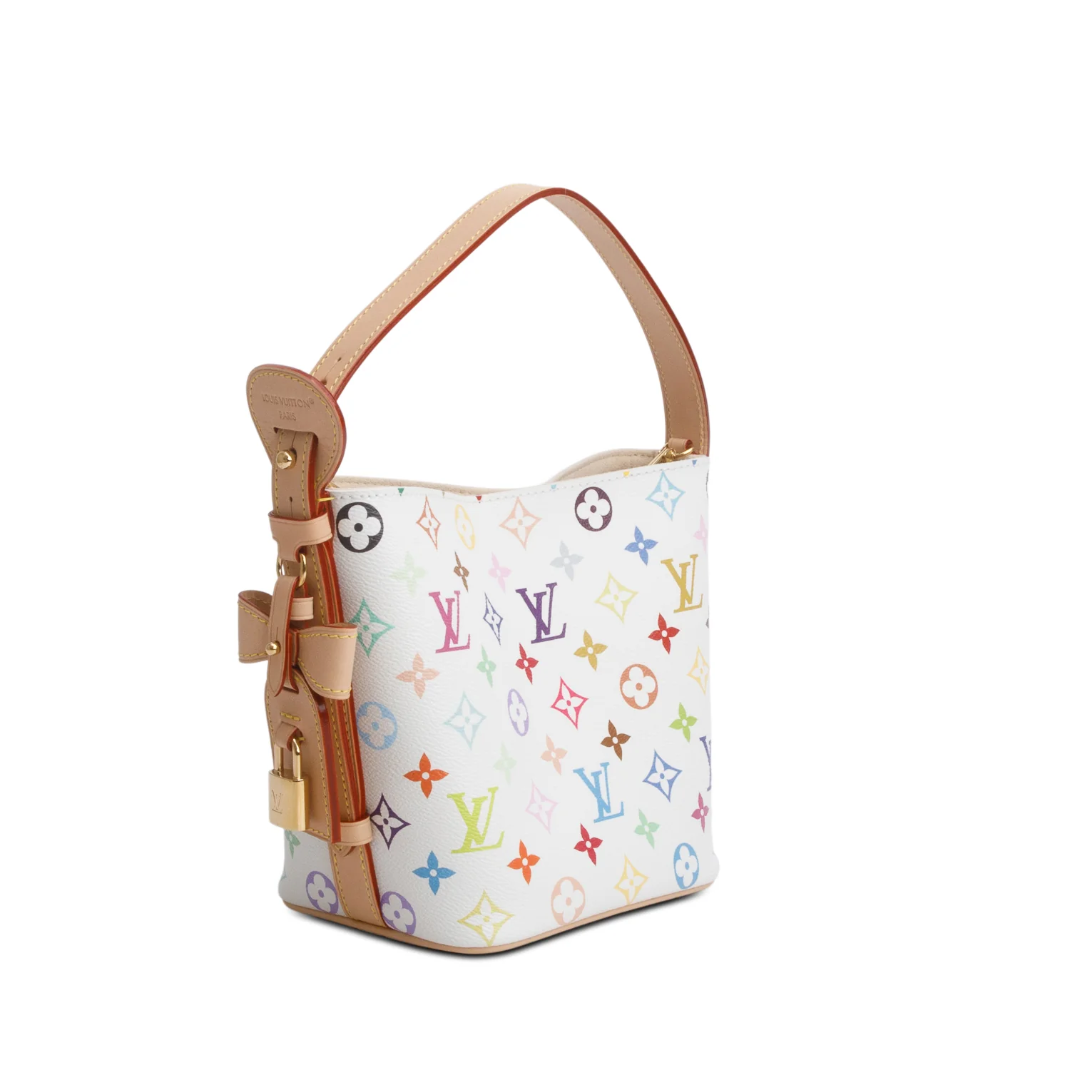 Louis Vuitton Monogram Multicolor LV x TM All in BB Bucket Bag w/ Pouch & Strap - Image 4