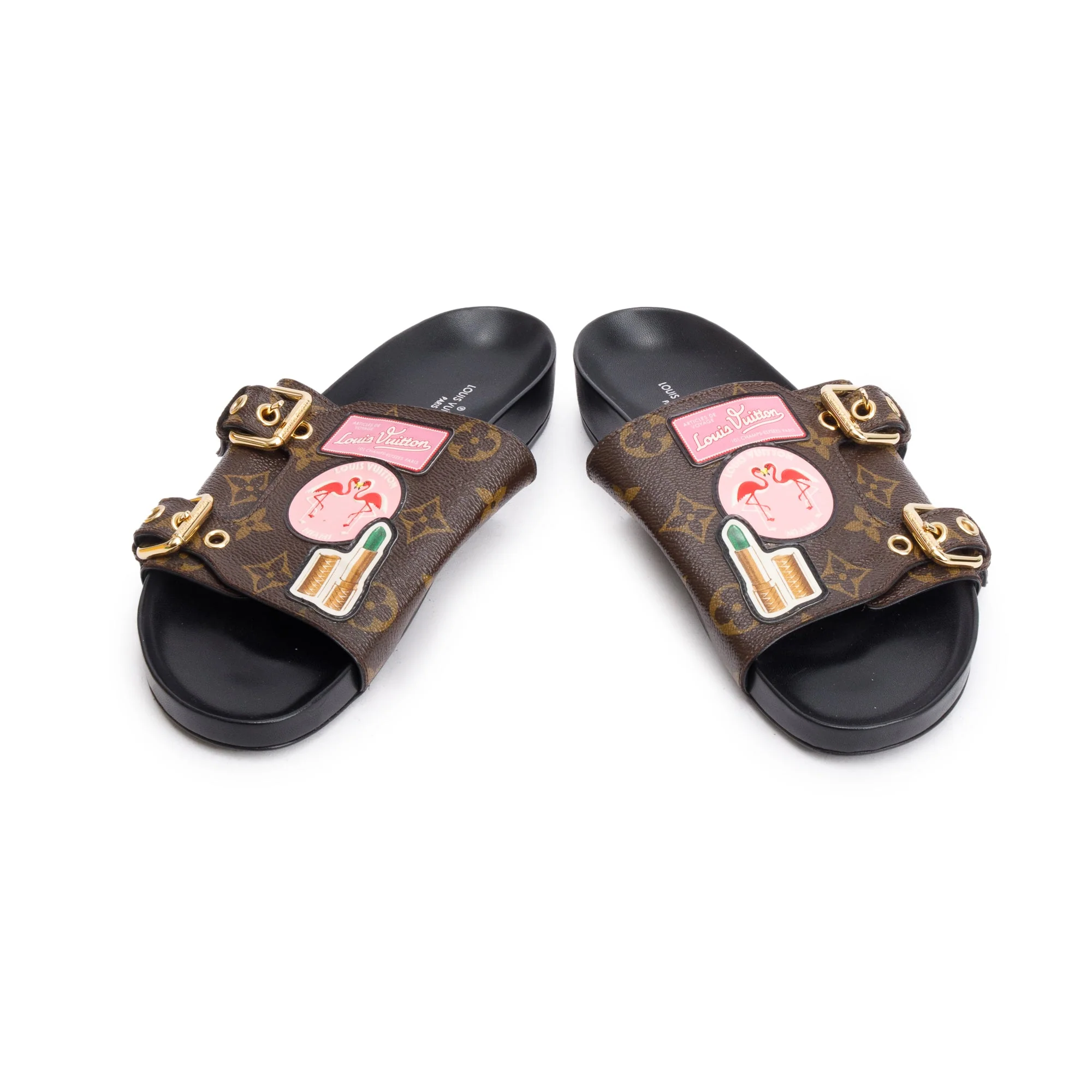 Louis Vuitton Monogram Patchwork World Tour Flat Mule, Size 37.5 w/ Box - Image 4