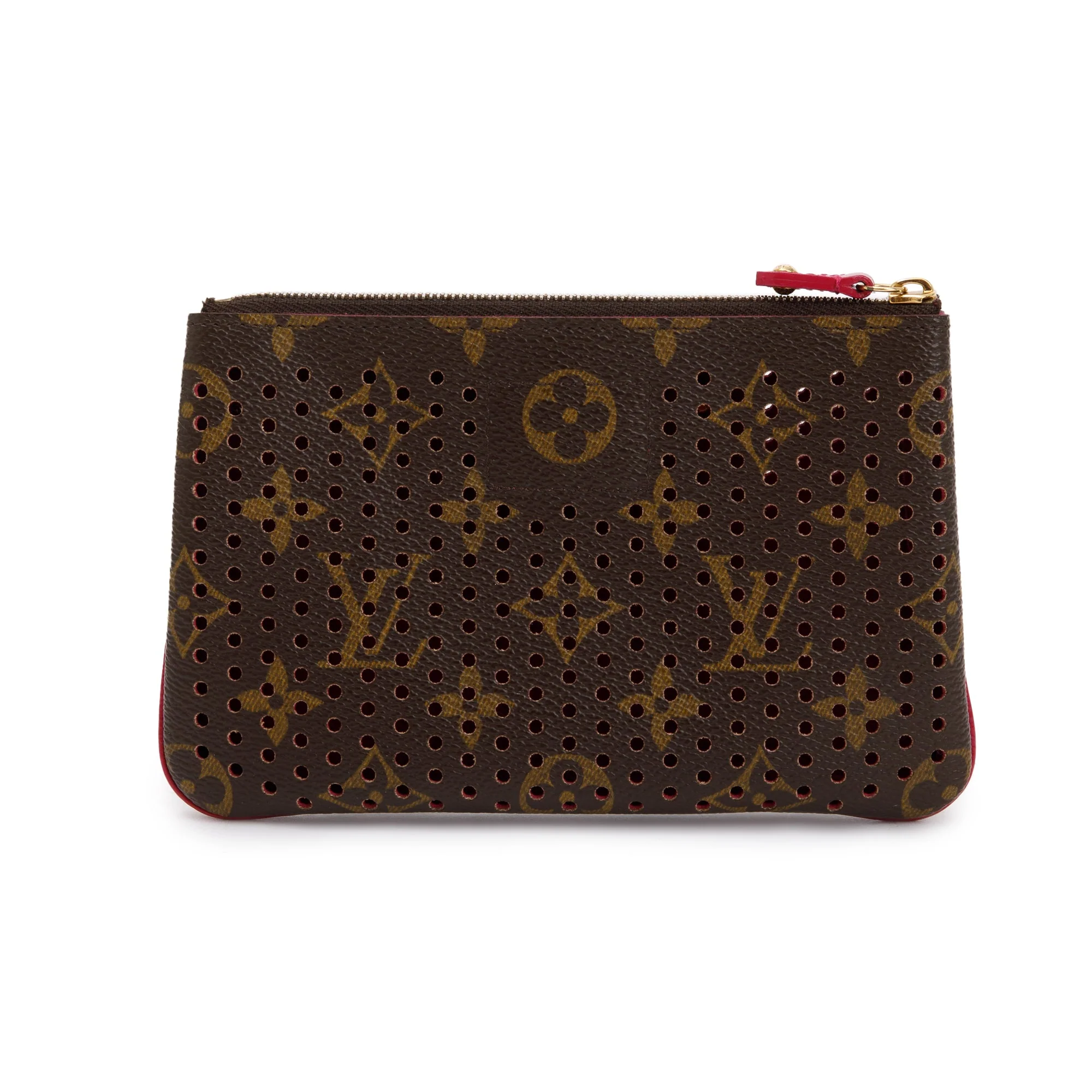 Louis Vuitton Monogram Perforated Pochette Plat Pouch w/ Box - Image 4