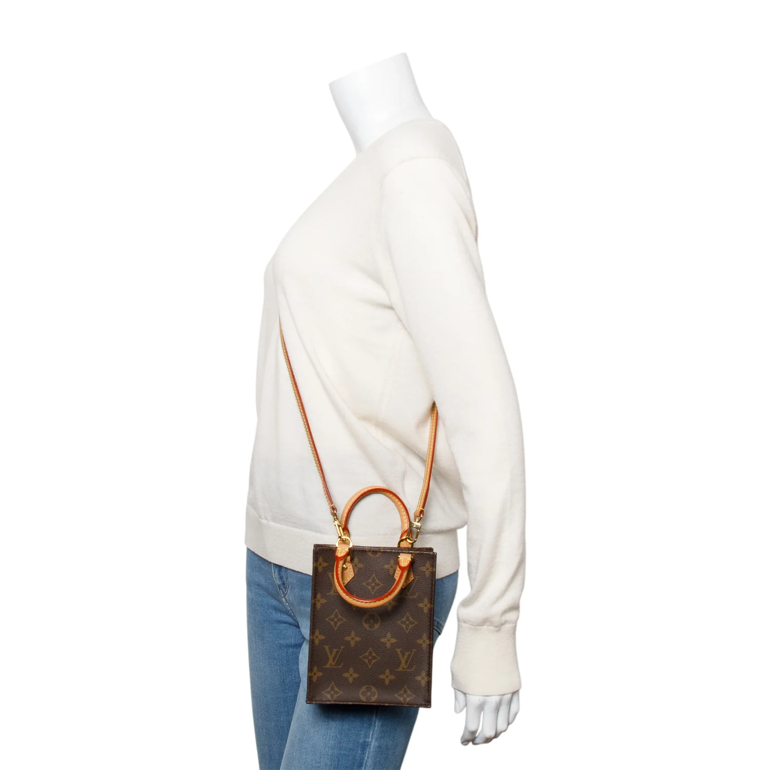 Louis Vuitton Monogram Petit Sac Plat w/ Strap & Box - Image 8