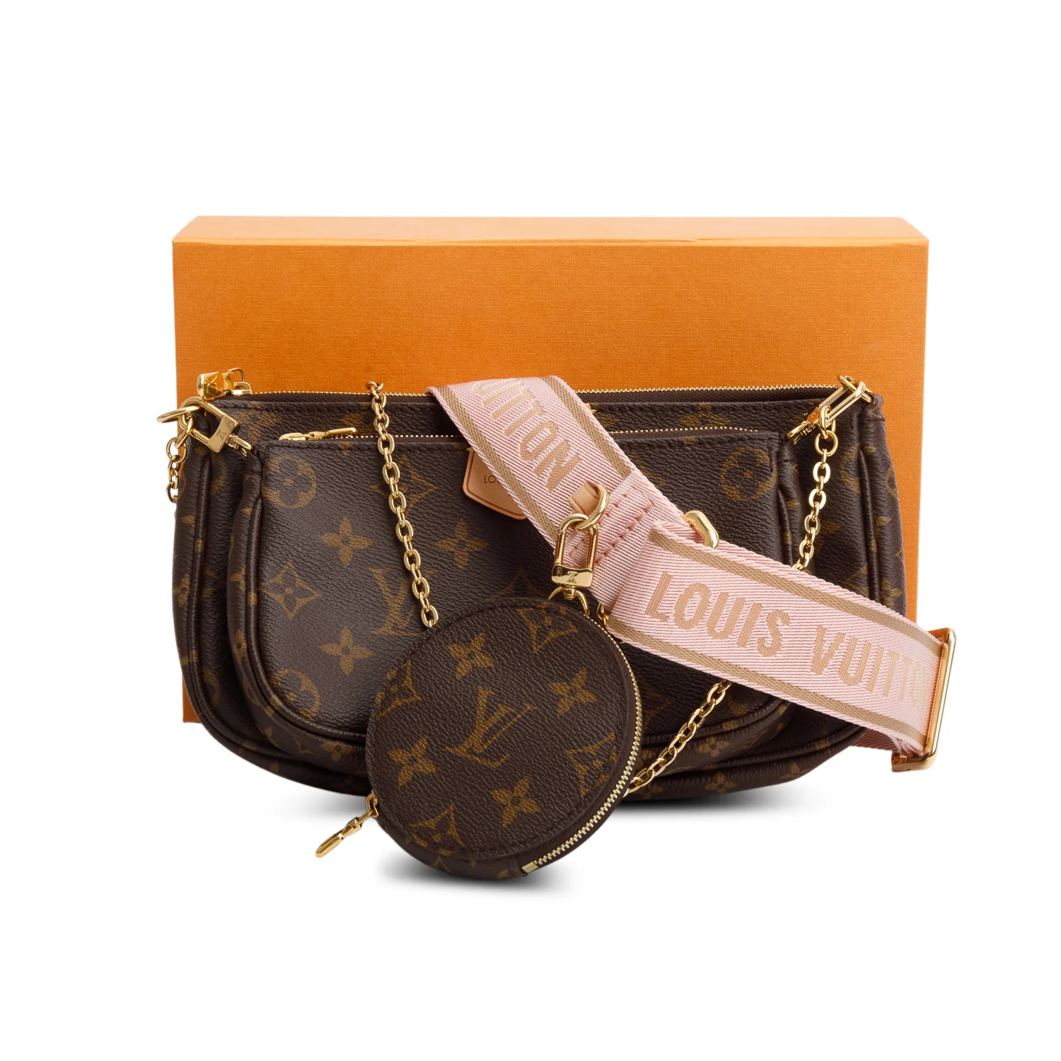 Louis Vuitton Monogram Rose Multi-Pochette Accessoires w/ Box - Image 3