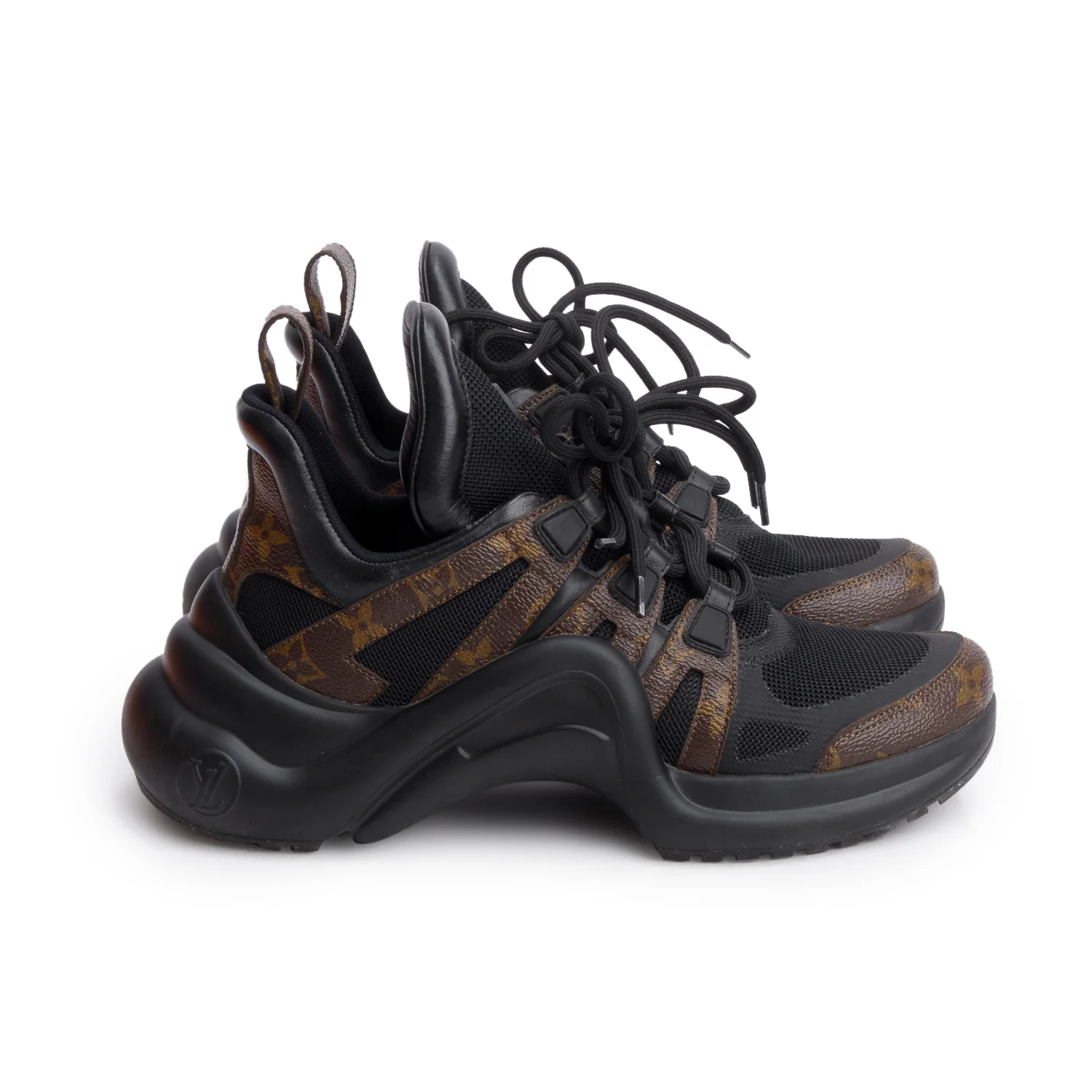 Louis Vuitton Monogram Trim Black LV Archlight Sneakers, Size 39 w/ Box - Image 3