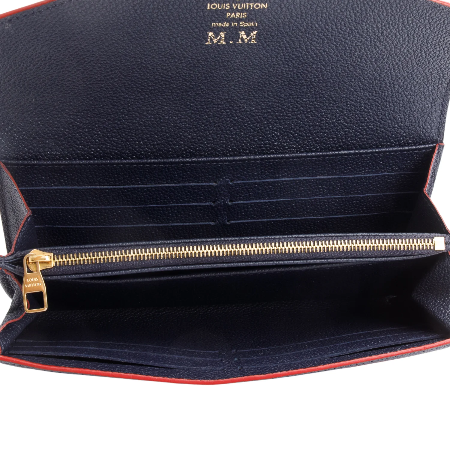 Louis Vuitton Navy Blue Monogram Empreinte Leather Sarah Wallet - Image 6