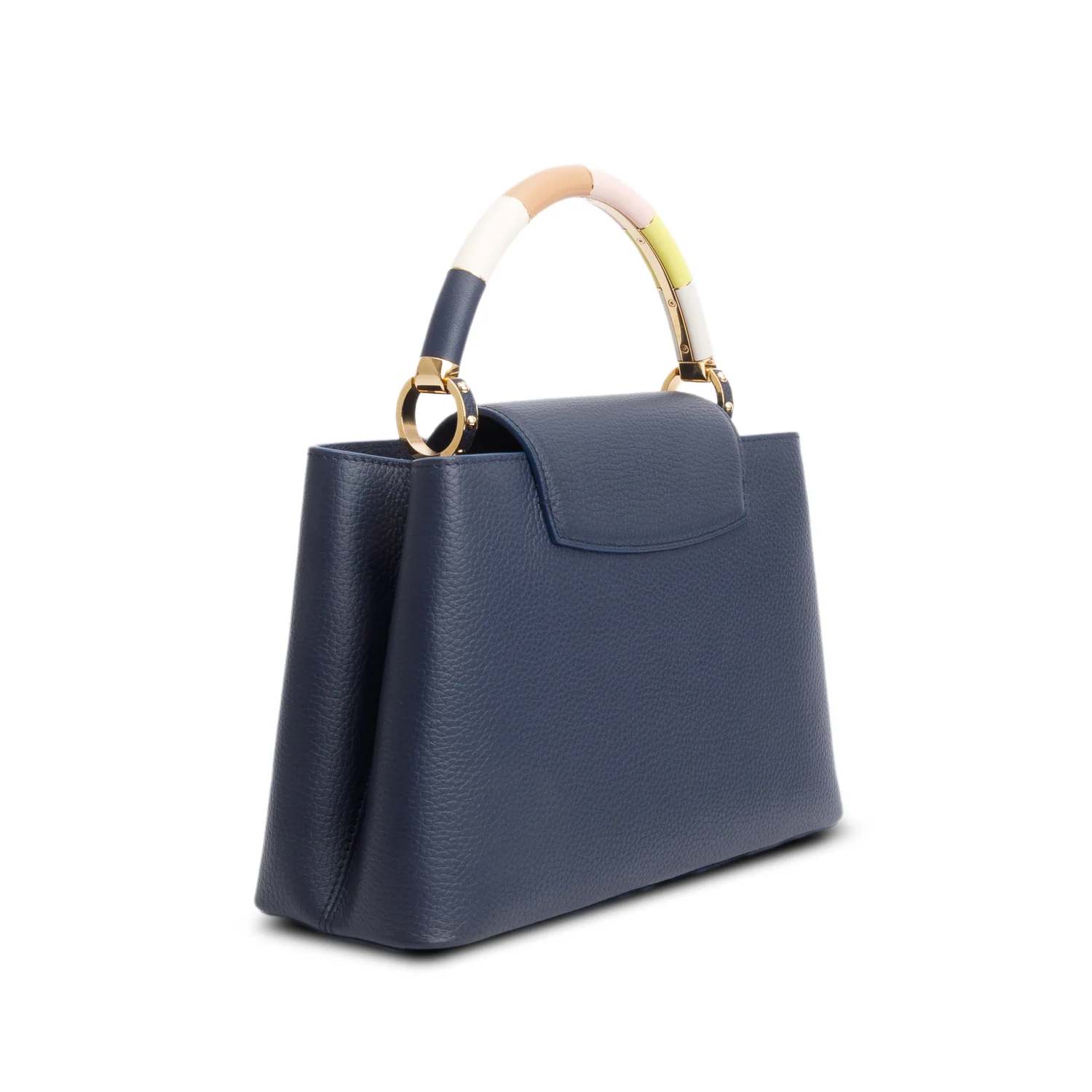 Louis Vuitton Navy Taurillon Capucines MM w/ Strap - Image 6