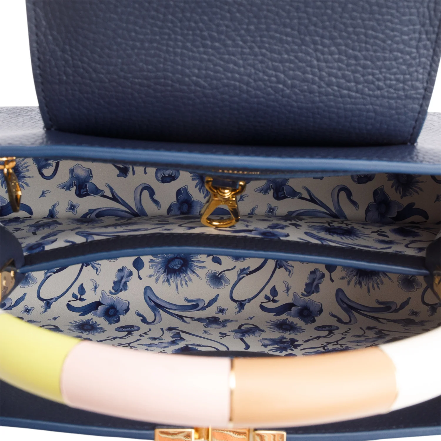 Louis Vuitton Navy Taurillon Capucines MM w/ Strap - Image 8