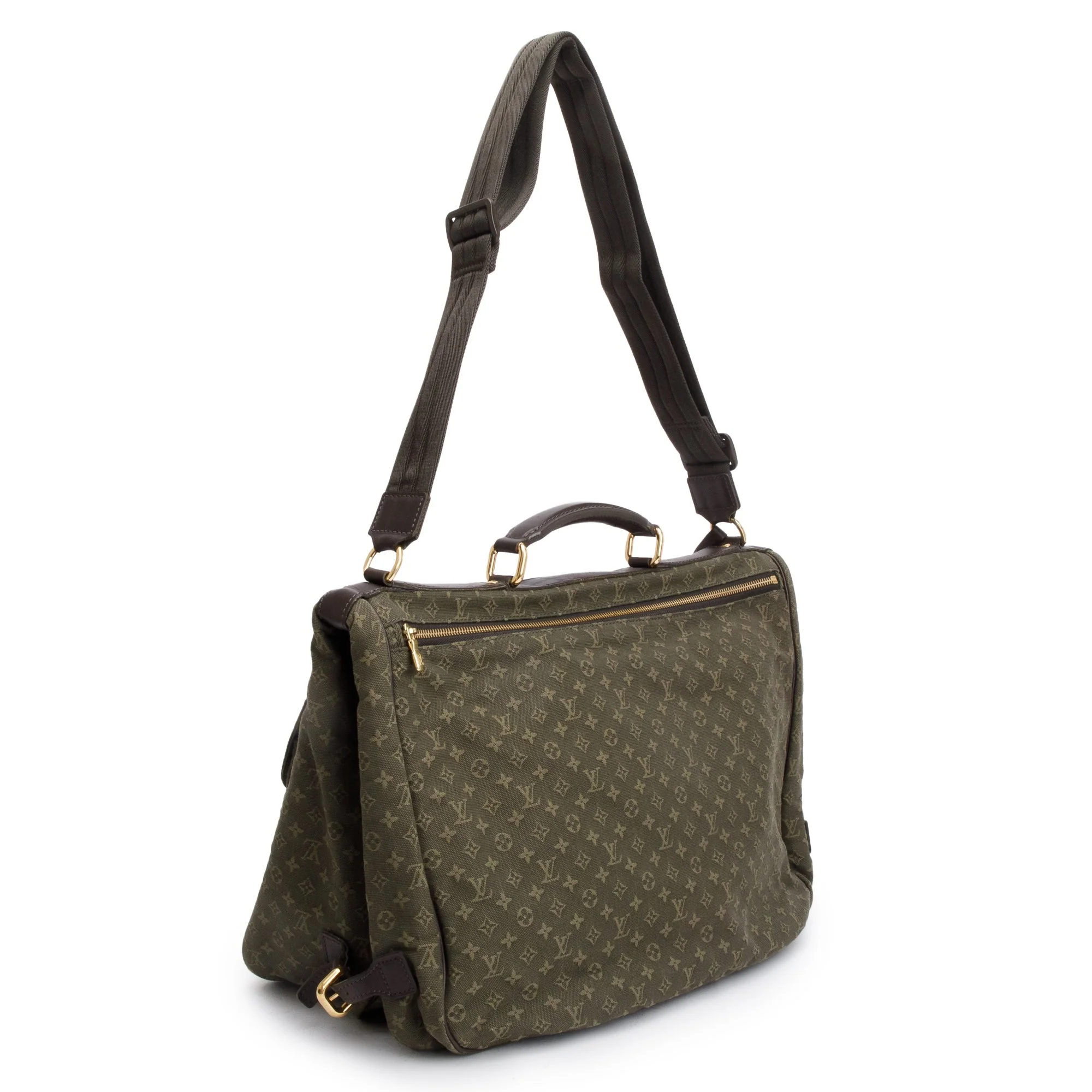Louis Vuitton Olive Green Monogram Mini Lin Denise Messenger Bag - Image 6