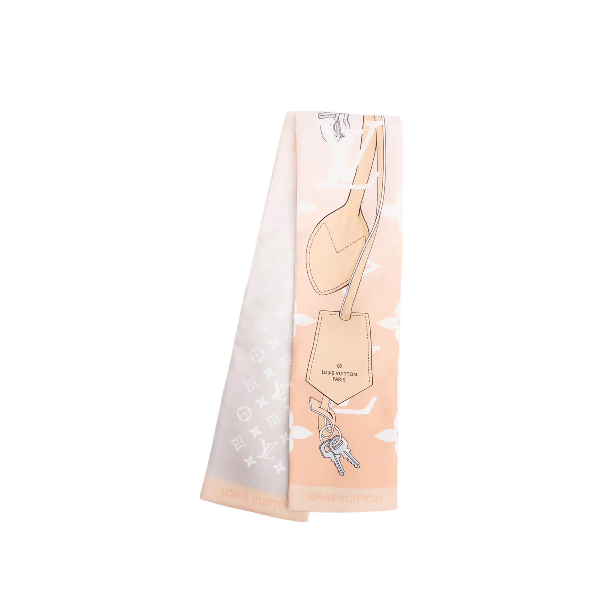 Louis Vuitton Peach/Pink Monogram Confidential Silk Bandeau w/ Box - Image 3